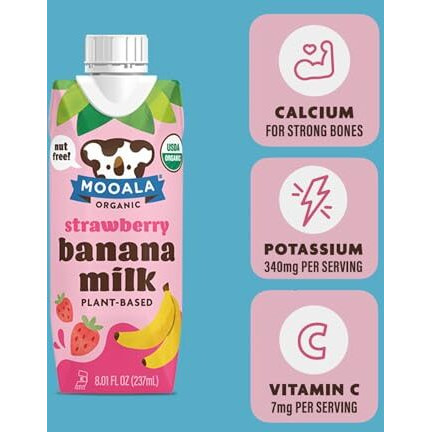 Mooala Strawberry Bananamilk Organic Shelf Stable 237 Ml Case 12