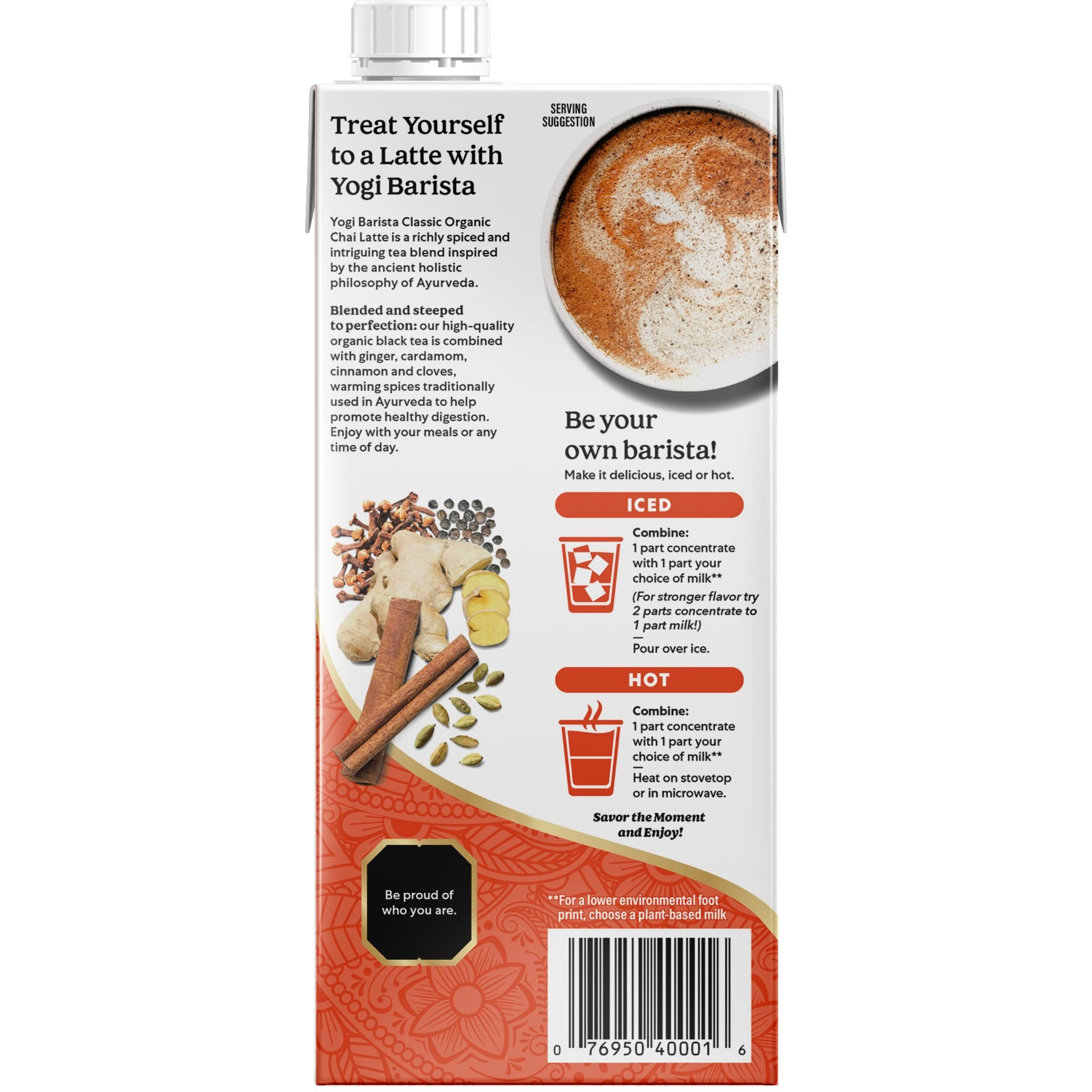 Yogi Barista Classic Organic Chai Latte - 32 Fluid Oz (3 Pack) - Organic Chai Tea Concentrate - Supports Healthy Digestion - Includes Black Tea, Ginger, Cardamom, Cinnamon & More