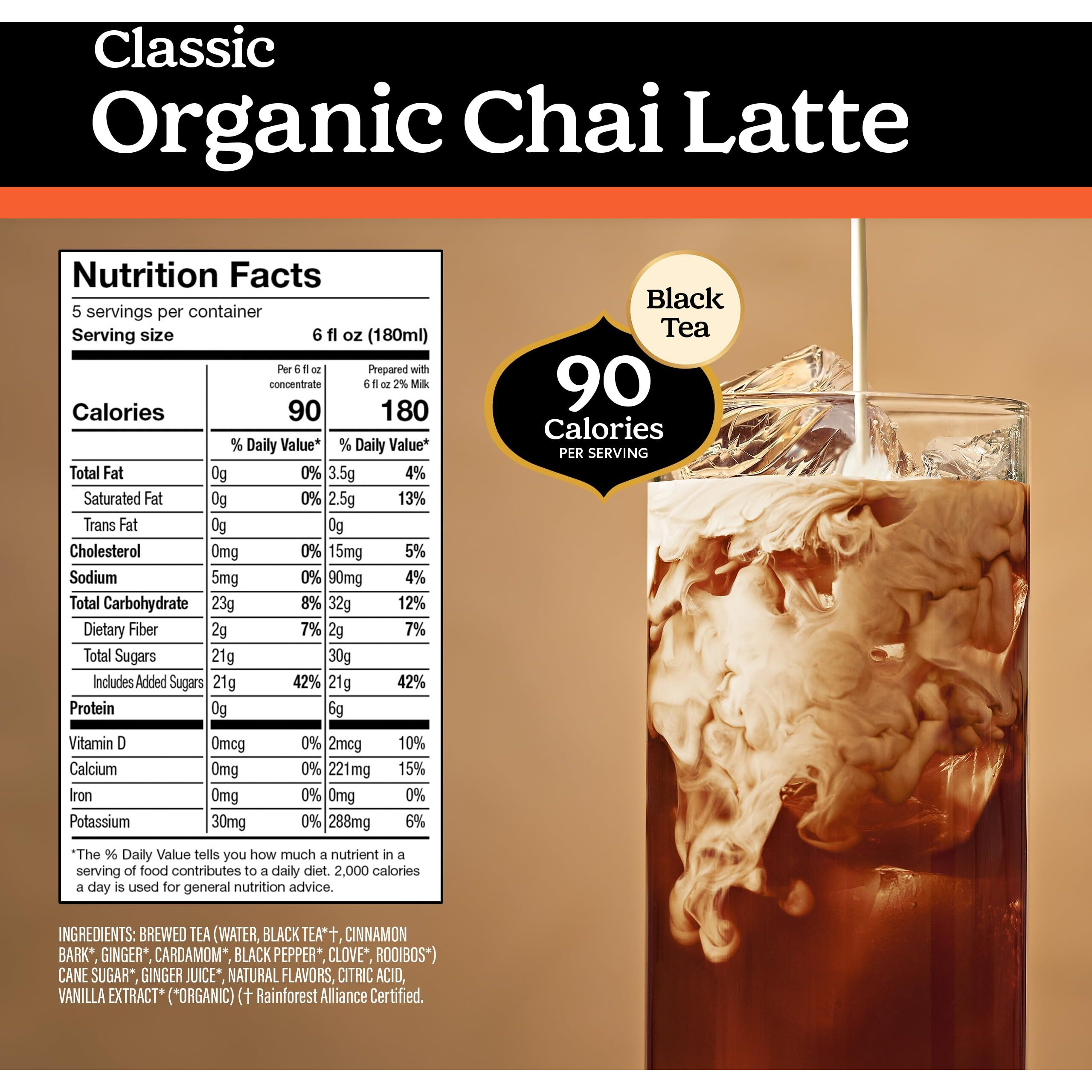 Yogi Barista Classic Organic Chai Latte - 32 Fluid Oz (3 Pack) - Organic Chai Tea Concentrate - Supports Healthy Digestion - Includes Black Tea, Ginger, Cardamom, Cinnamon & More