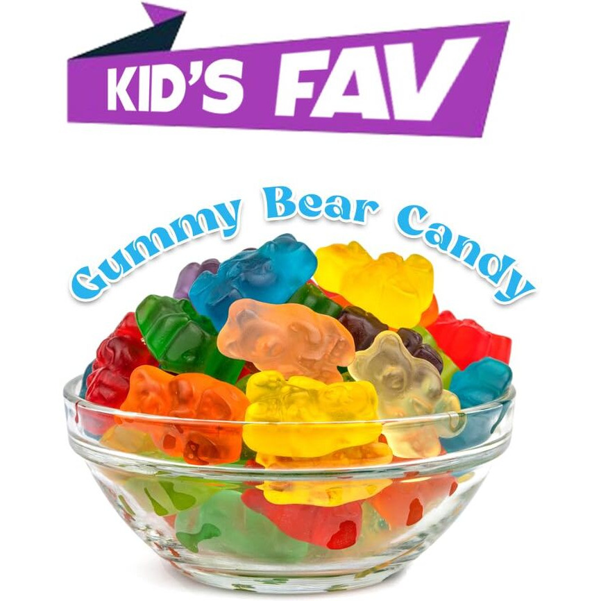 Halal Gummy Bears 5Lb Bag - Multi-Color Gummy Bears Bulk Candy - Stuffed With Sweet Gummies Candy - Tasty Candy Gummies & Candy Gift For All Occasions