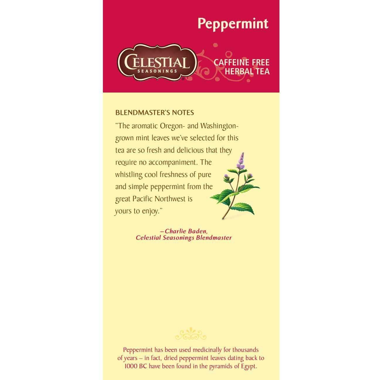 Celestial Seasonings Herbal Tea, Peppermint, 25 Count (Pack Of 6)