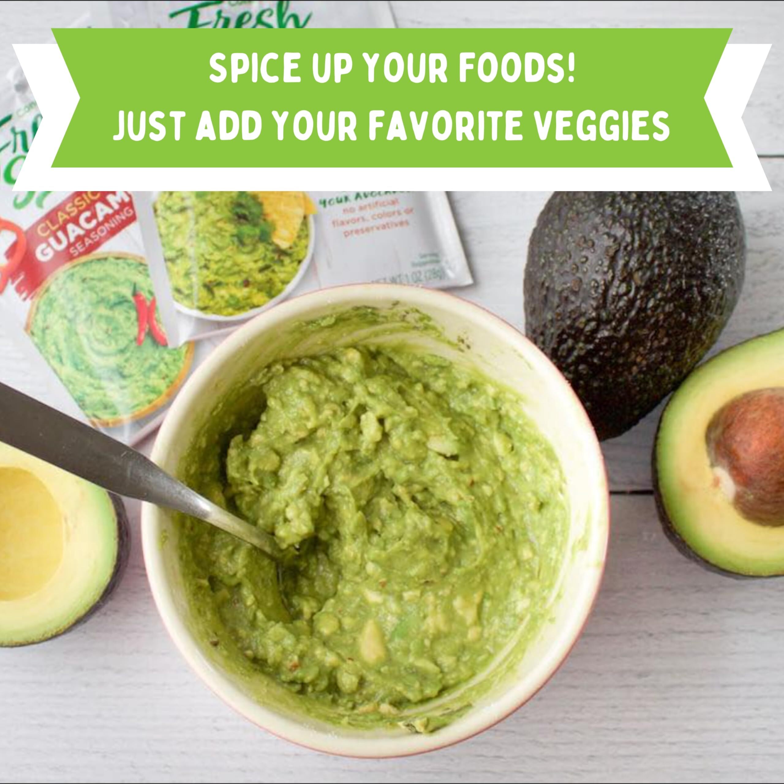 Concord Foods Extra Spicy Guacamole Mix Bold Heat With Traditional Flavors - Perfect For Spicy Guac Enthusiasts 1.2 Ounce (Pack Of 12)