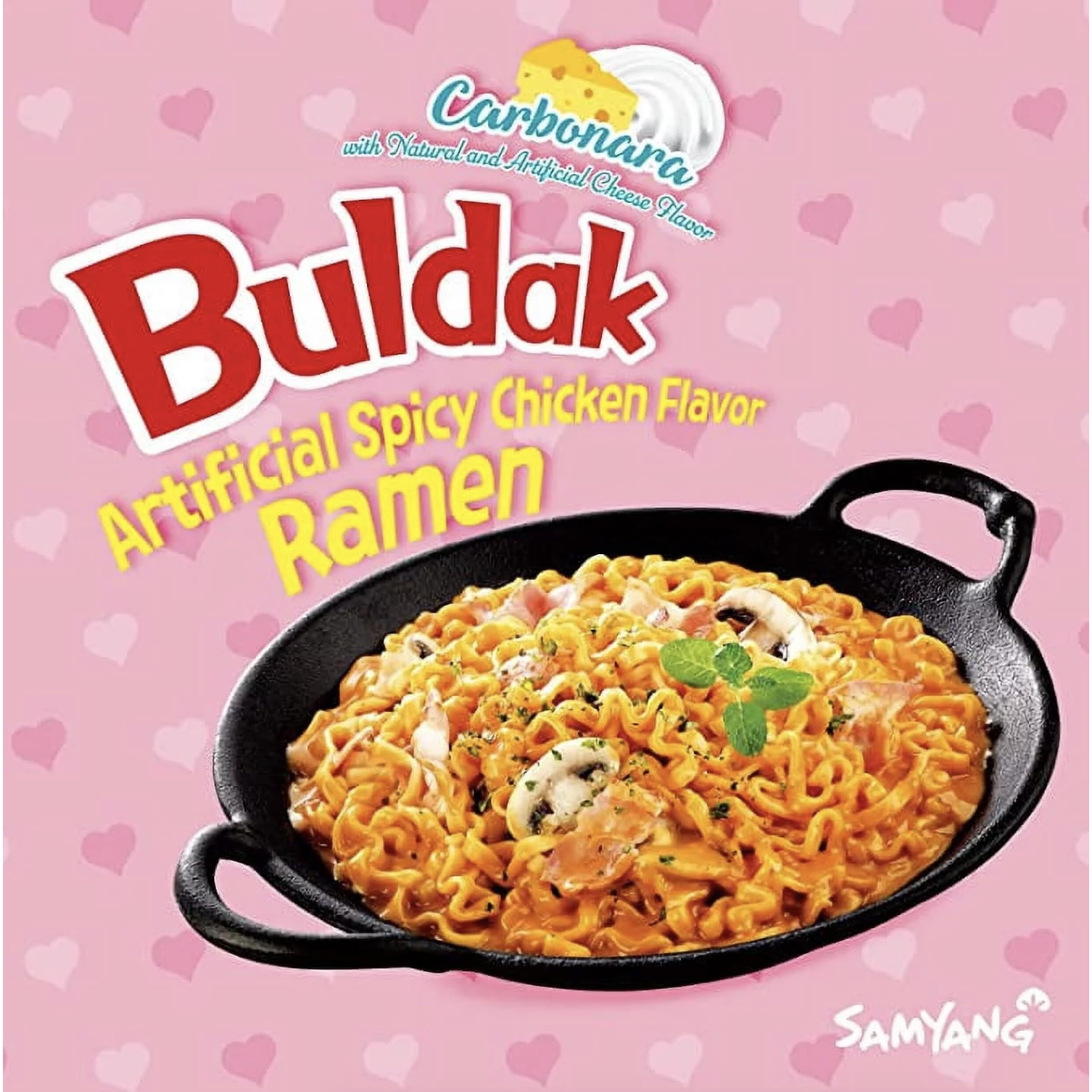 Samyang Buldak Hot Spicy Chicken Ramen Noodle Korean Stir-Fried Ramen, Carbonara Flavor, (20, Carbonara)