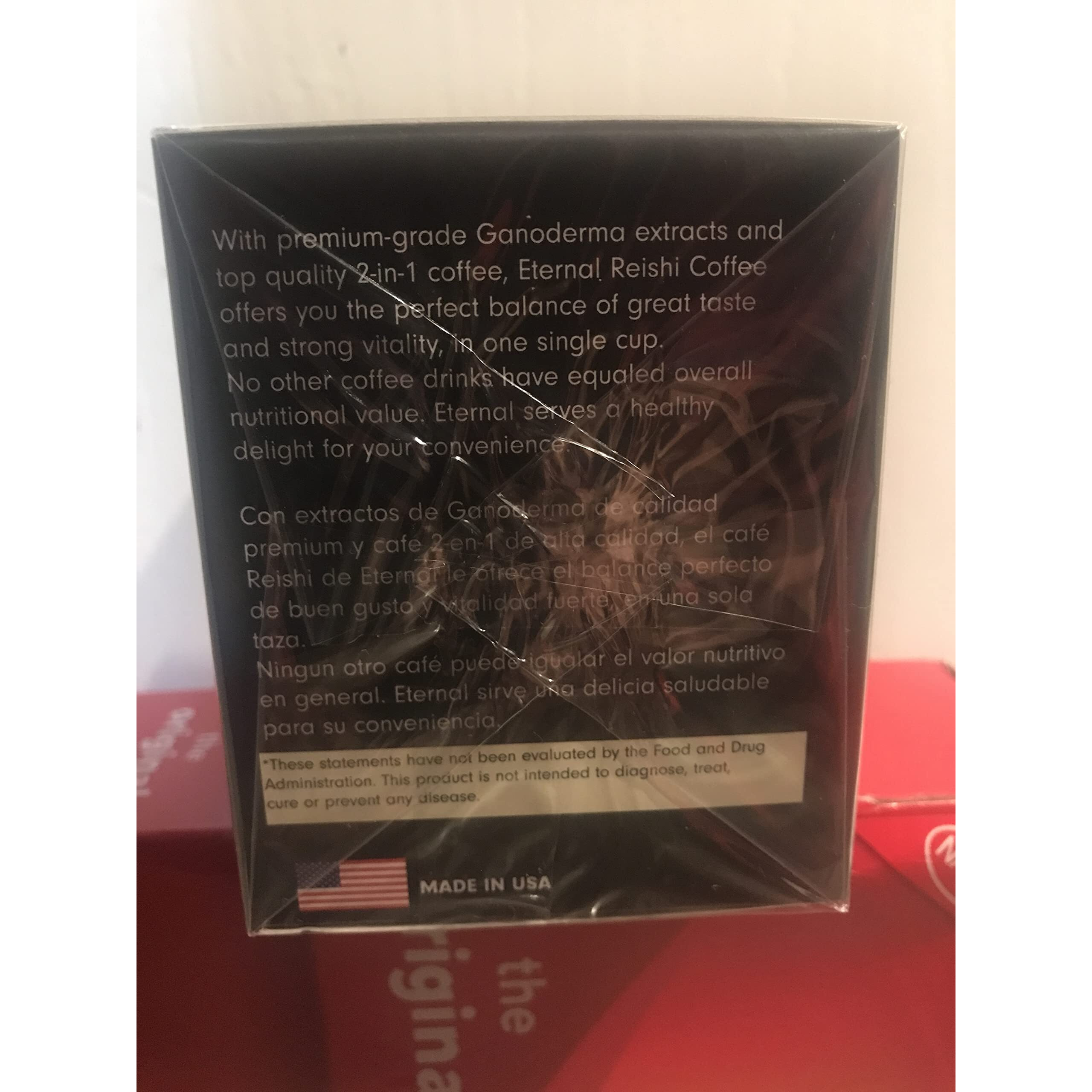 Eternal Gourmet Ganoderma (Reishi) Black Coffee 2 In1 Made In Usa Cafe Negro Con Ganoderma Eternal(2-Pack)