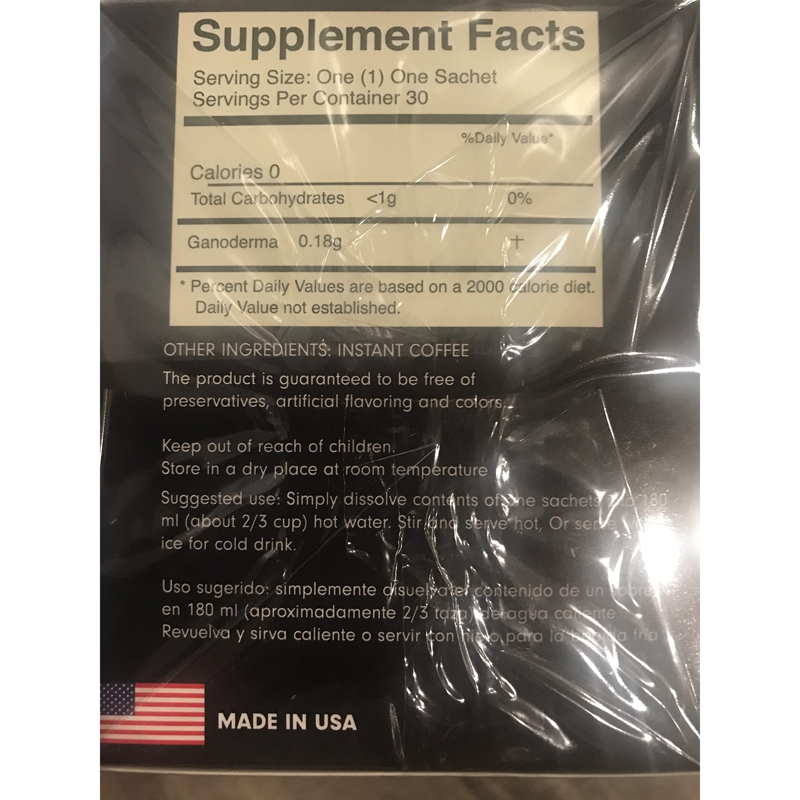 Eternal Gourmet Ganoderma (Reishi) Black Coffee 2 In1 Made In Usa Cafe Negro Con Ganoderma Eternal(2-Pack)