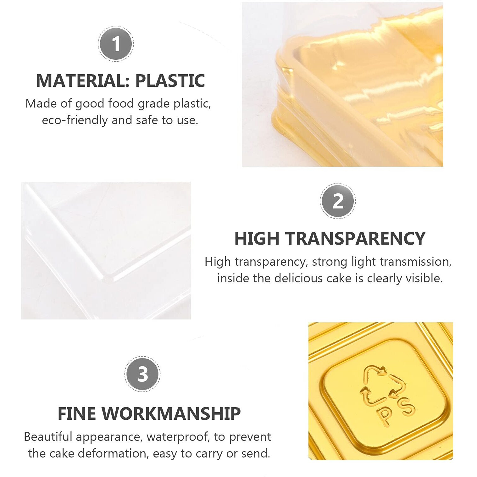 Benran 60 Sets Mooncake Box For 50G/63G/75G/100G/125G, With Macarons-Cookies And Mini-Cake Boxes,Moon-Cake Dessert Box (50G Gold)