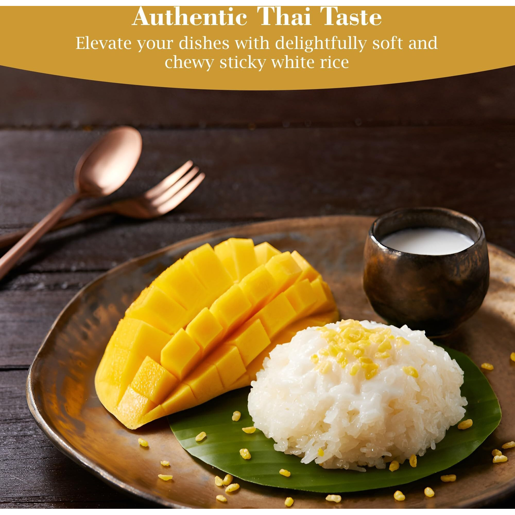 Fusion Select 10Lb Sanpatong Thai Sticky Rice - Authentic Glutinous Khao Niao Sweet Rice From Thailand - Uncooked Bulk Rice Bag For Making Dessert, Roasted Pork Dishes, Asian Food - Zero Gmo Or Gluten