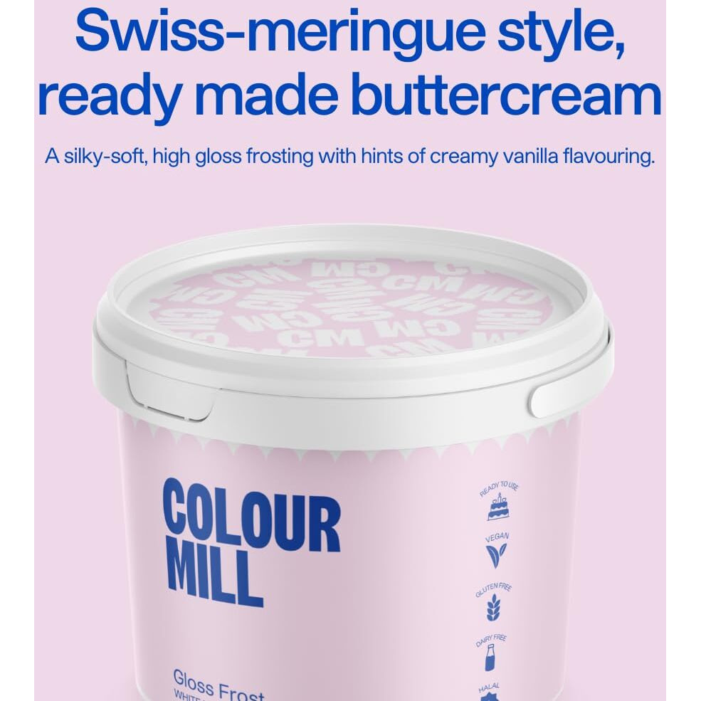 Colour Mill Gloss Frost White Buttercream, 2 Liter (4.4Lbs)
