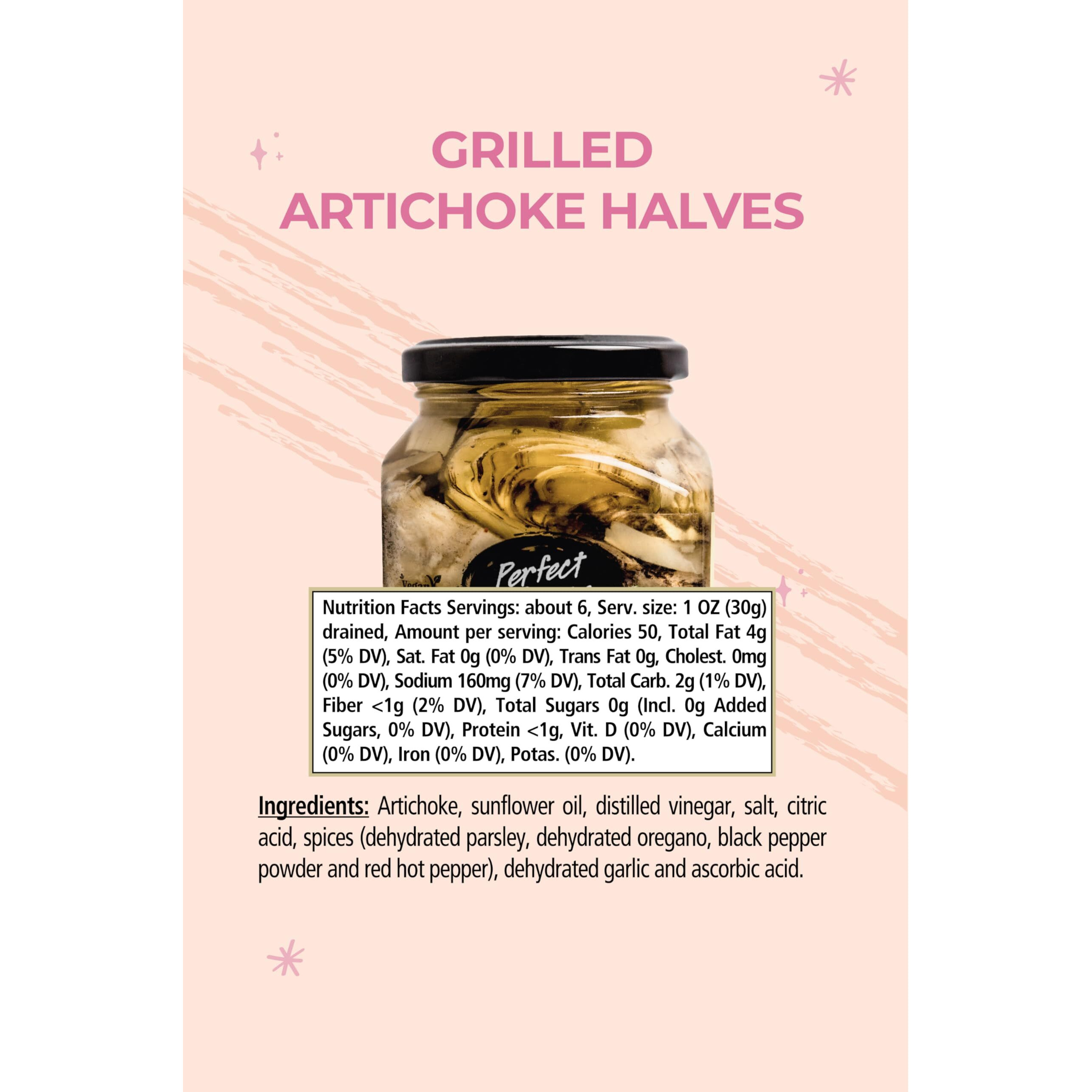 Perfect Choice Grilled Artichoke Halves In Oil - Delicious For Salads, Pizzas & More - 9.9 Oz (Pack Of 3)