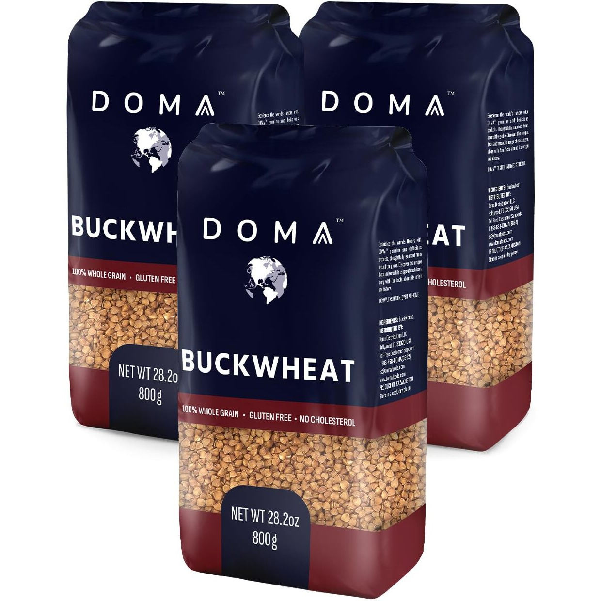 Doma Buckwheat Groats 5.28Lb (3X1.76Lb) - Gluten-Free, Whole Grain Superfood For Side Dishes, Porridge, Kasha, Non-Gmo, Premium Quality Grains