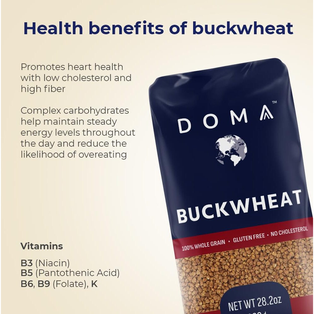 Doma Buckwheat Groats 5.28Lb (3X1.76Lb) - Gluten-Free, Whole Grain Superfood For Side Dishes, Porridge, Kasha, Non-Gmo, Premium Quality Grains
