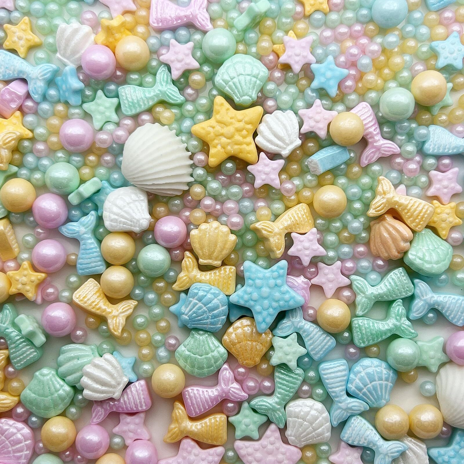 Se Si&Moos Mermaid Cake Topper Mermaid Cake Decorations Mermaid Sprinkles Mermaid Sprinkles For Cupcakes Beach Cake Decoration Mermaid Shell Sprinkles Mermaid Cupcake Toppers Kosher Certified Multicolor Tails 3.5 Oz With Tweezers