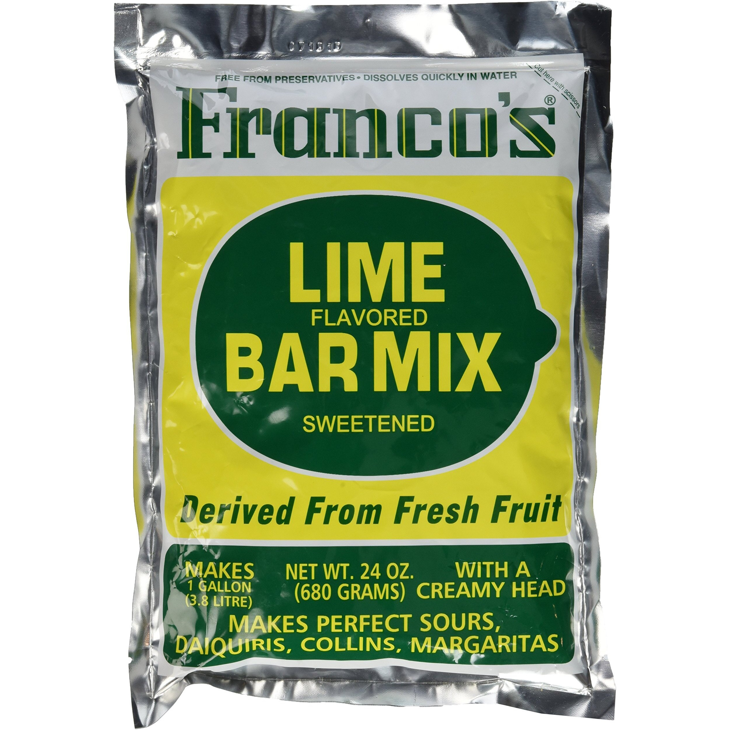 Franco's Lime Margarita Bar Mix 24 Oz (Makes 1 Gallon)