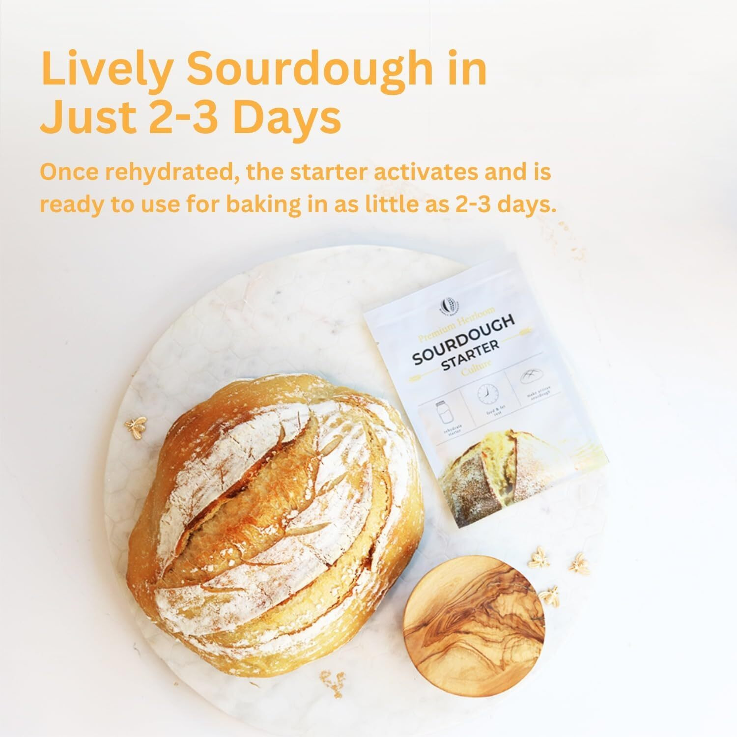 Better Bread Premium Heirloom Sourdough Starter Culture So Blessed Heirloom Style Freeze Dried Starter Culture For Baking Sourdough Bread | Perfect For Pancakes, Biscuits, Pretzels, & More | Non-Gmo Prebiotic Artisan Bread | Made With Organic Ingredients | Ready 5 Times Faster