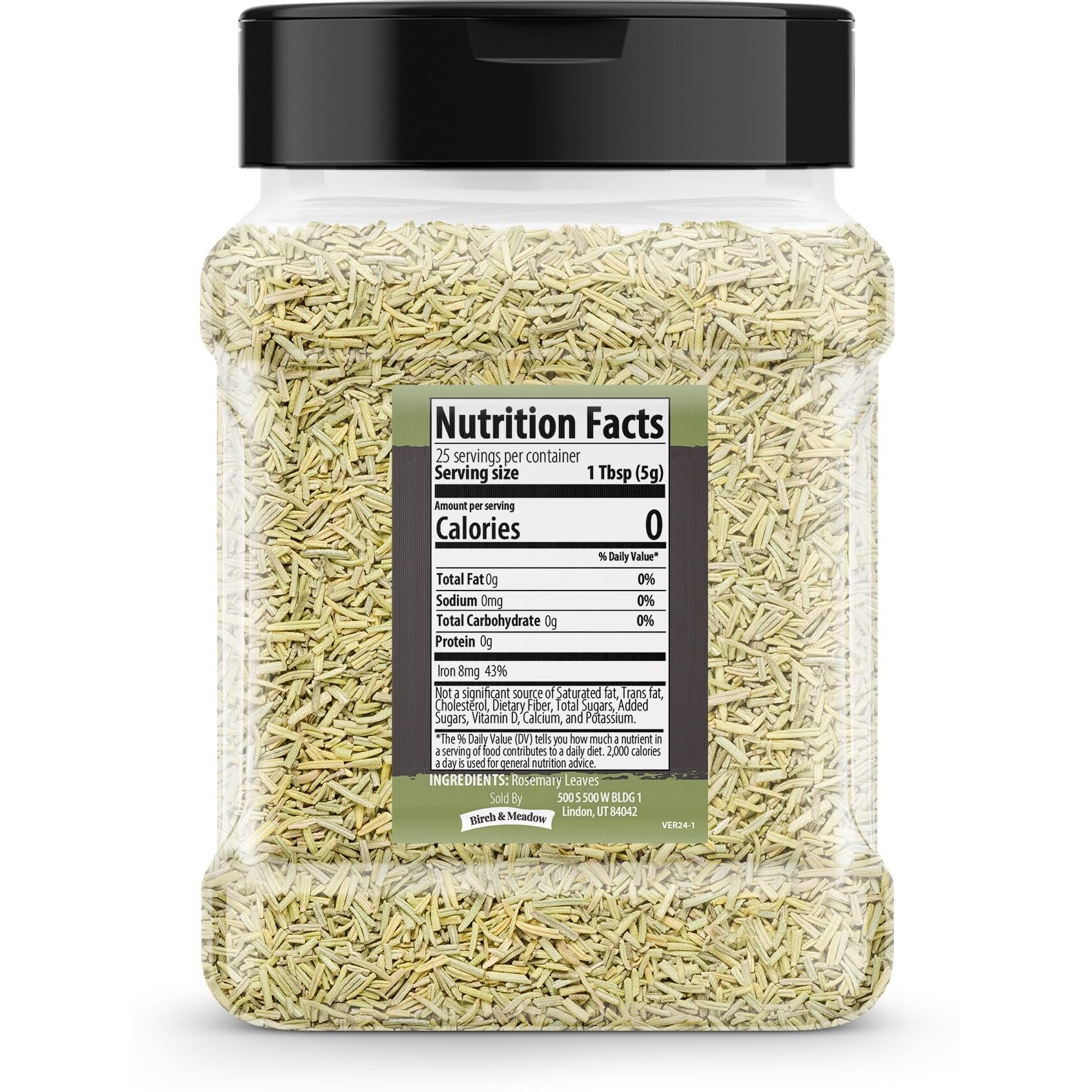 Birch & Meadow Rosemary Leaves, 4.4 Oz, Cut & Sifted, Cooking Herb