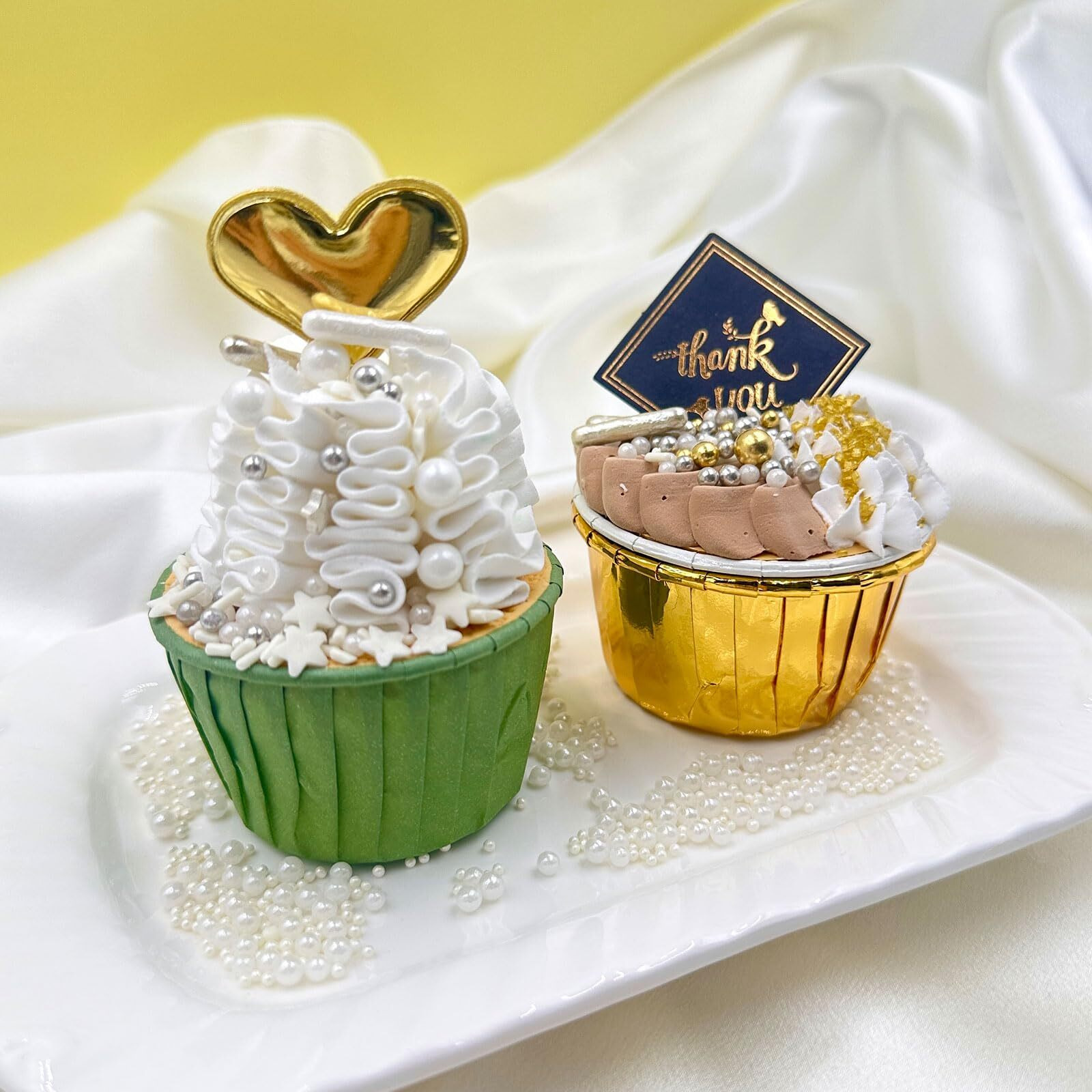 Sprinkles For Cake Decorating, Gold Sanding White Pearl Silver Jimmies Sprinkles Mix For Ice Cream Brownie Cookie Cupcake Baking Decorations