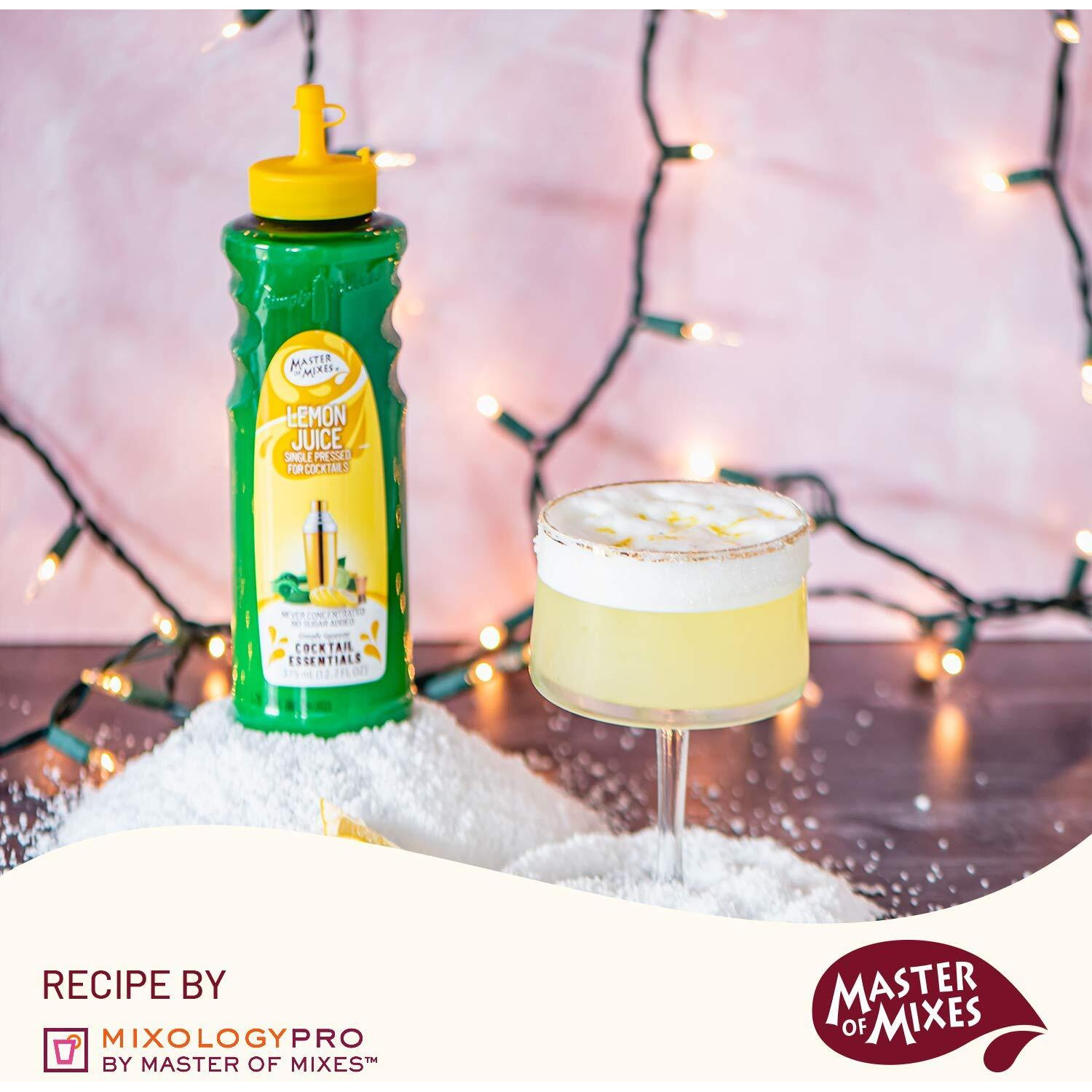 Master Of Mixes Cocktail Essentials Single Pressed Lemon Juice, 375 Ml Bottle (12.7 Fl Oz), Individually Boxed