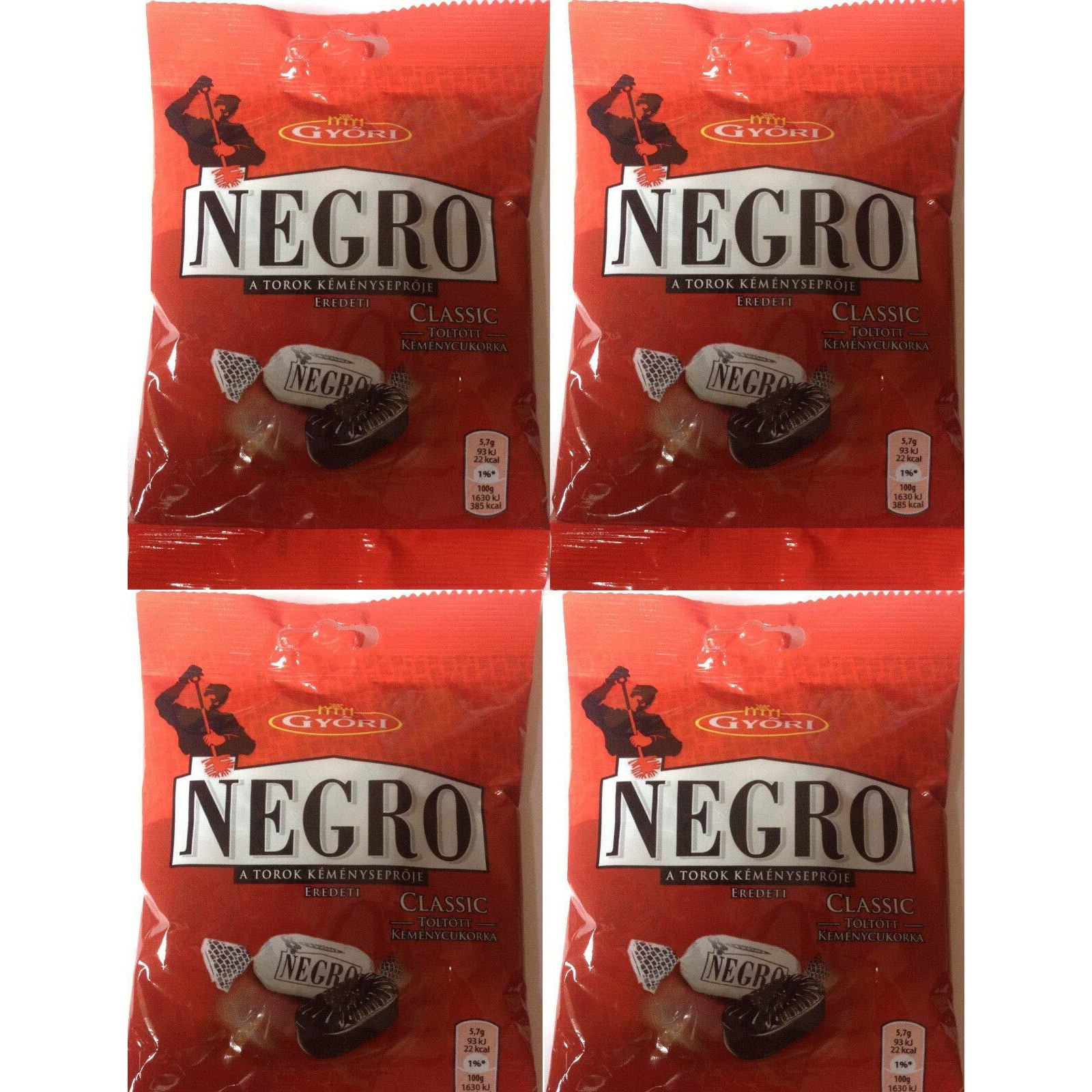 Negro Classic Hard Candy Throat Lozenge Hungarian 4 Pack 4 X 79G