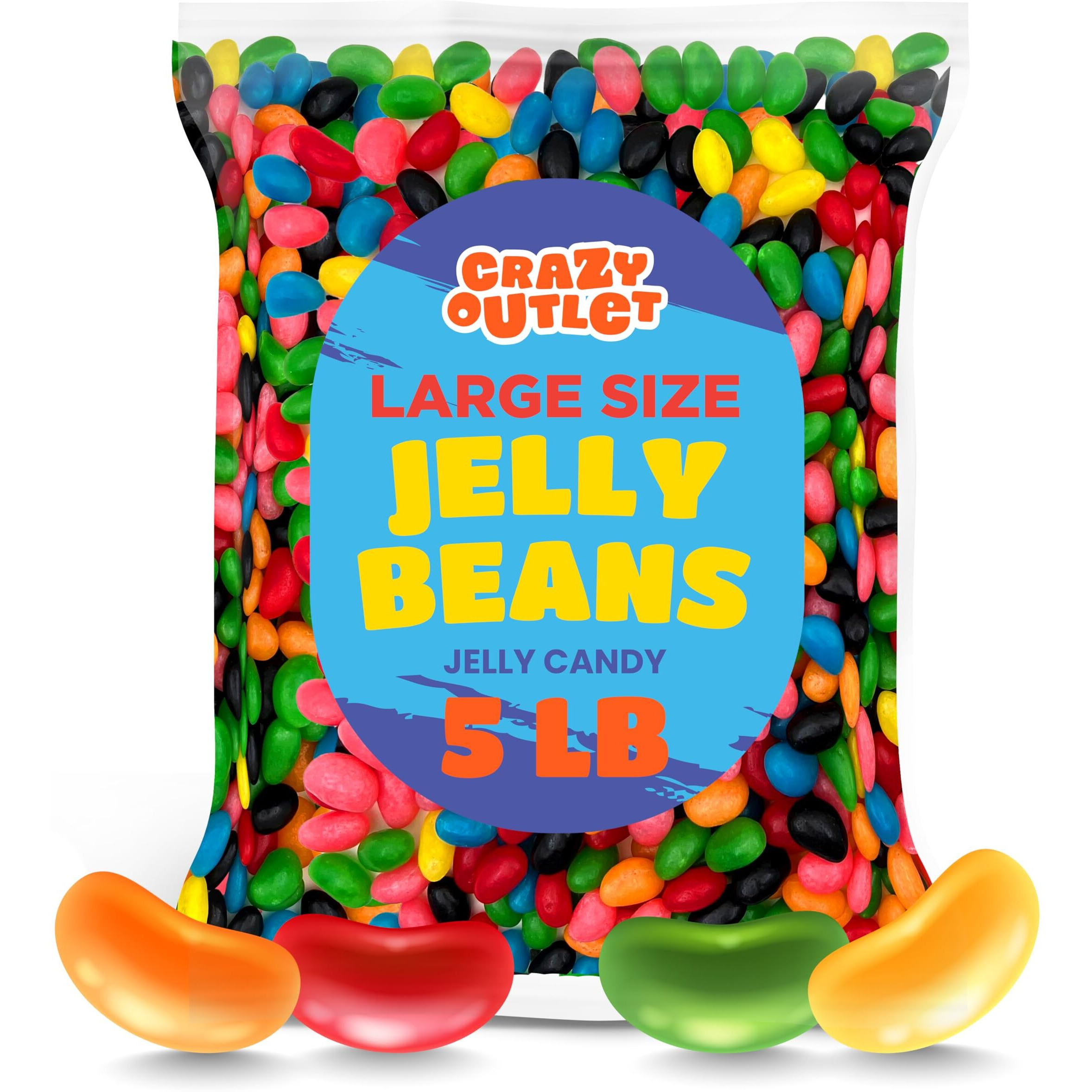 Jelly Beans Candy, Fruit And Licorice Flavored - Bulk Pack 5 Pounds - Classic Sweets