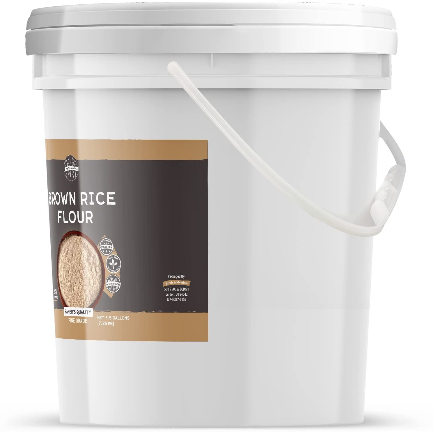 Birch & Meadow 3.5 Gallons, Brown Rice Flour, Gluten-Free, Non-Gmo