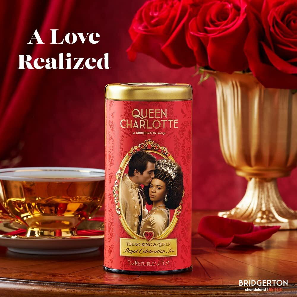 The Republic Of Tea - Young King And Queen Royal Celebration Black Tea, 36 Tea Bags, Caffeinated Black Tea Inspired By Queen Charlotte A Bridgerton Story