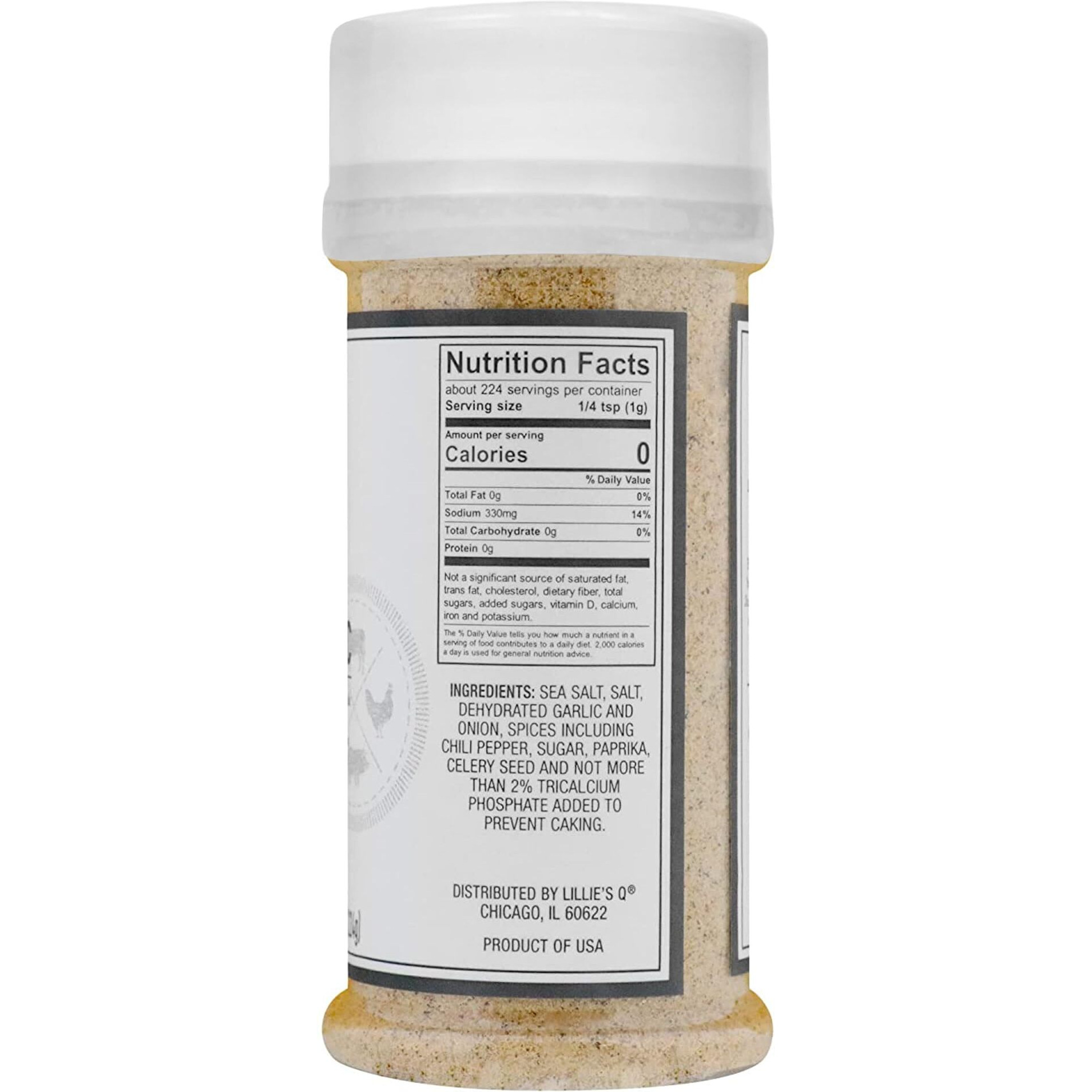 Lillies Q - Q-Rub Bbq Rub, Salt-Based Bbq Rub, All-Purpose Barbeque Rub, Garlic & Black Pepper, Perfect Barbeque Seasoning For Beef, Pork, Chicken, & Turkey (7.9 Oz, 2-Pack)