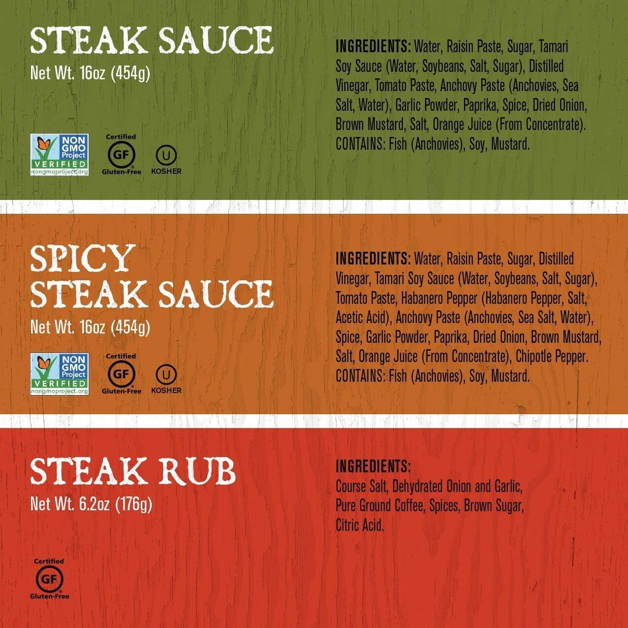 Rufus Teague - Steak Lover's Kit 2 Premium Steak Sauces & 1 Dry Rub