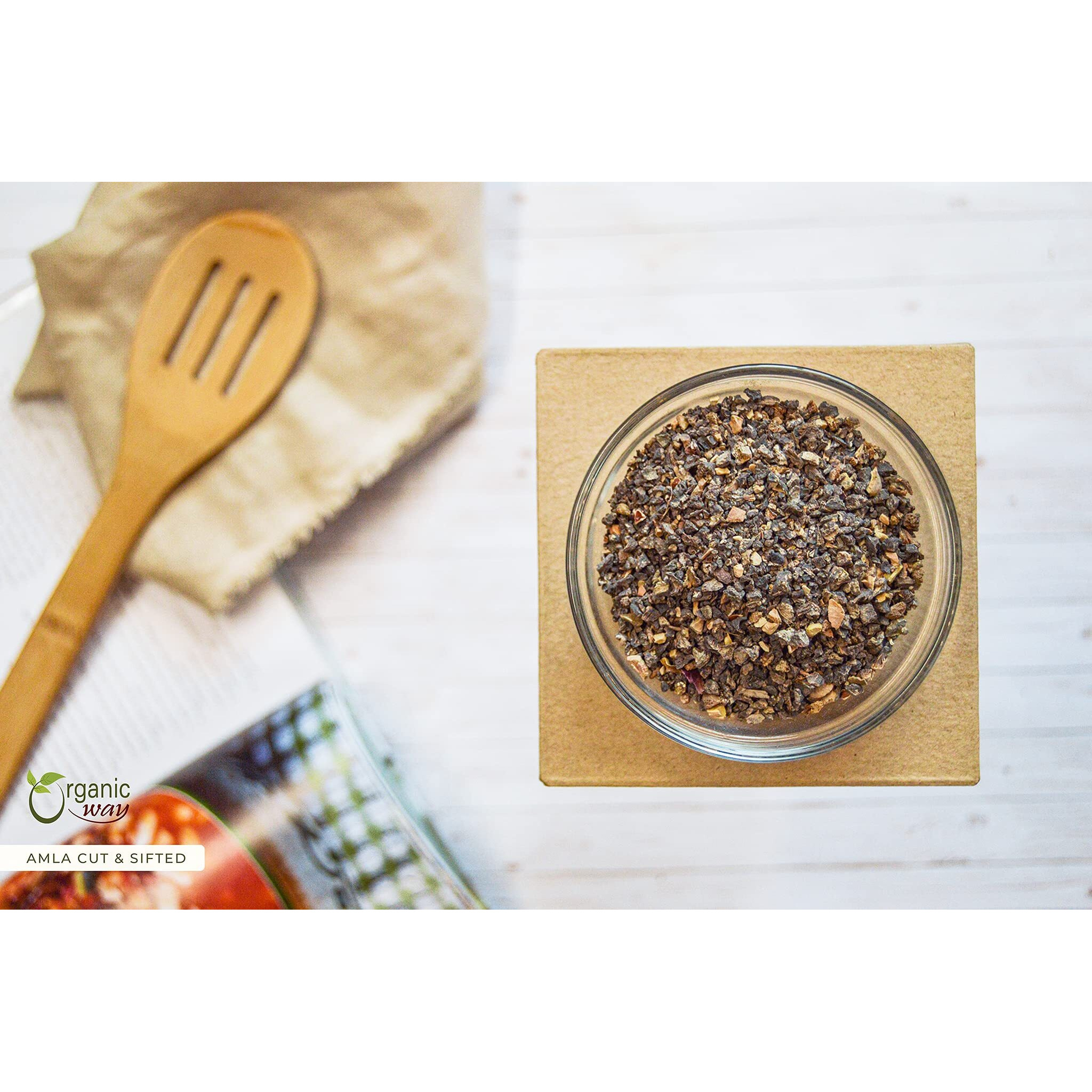 Organic Way Dried Amla/Indian Gooseberry Cut & Sifted (Phyllanthus Emblica) - Organic & Kosher Certified | Raw, Vegan, Non Gmo & Gluten Free | Usda Certified | Origin - India (1/4Lbs / 4Oz)