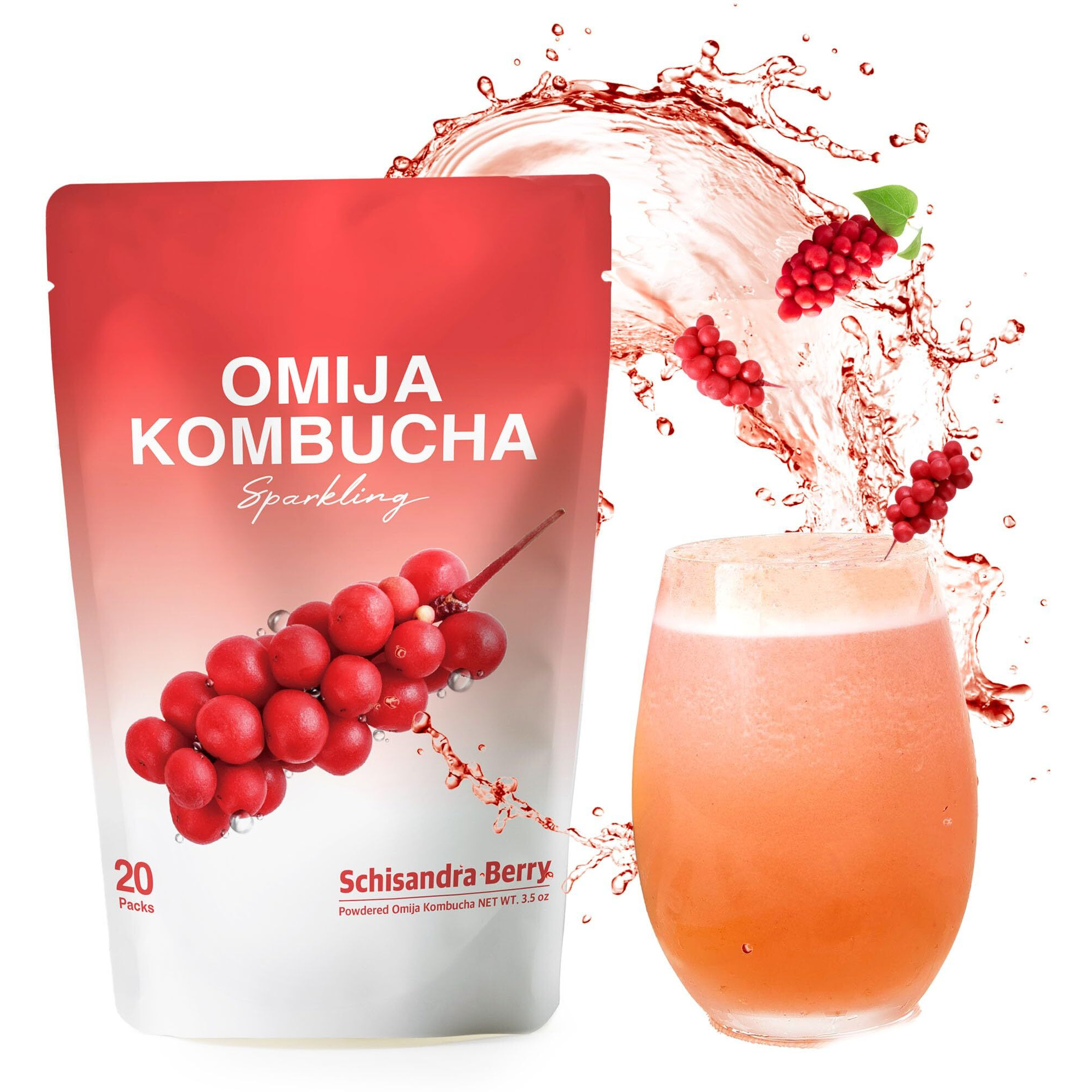 Dalamhari Kombucha Powder | Schisandra Berry Omija 20T | Kombucha Drink Probiotic Soda Urban Kombucha Synergy Scoby Kombucha Starter Kit Adaptogen Drink Health Ade Kombucha Tea Bubbly