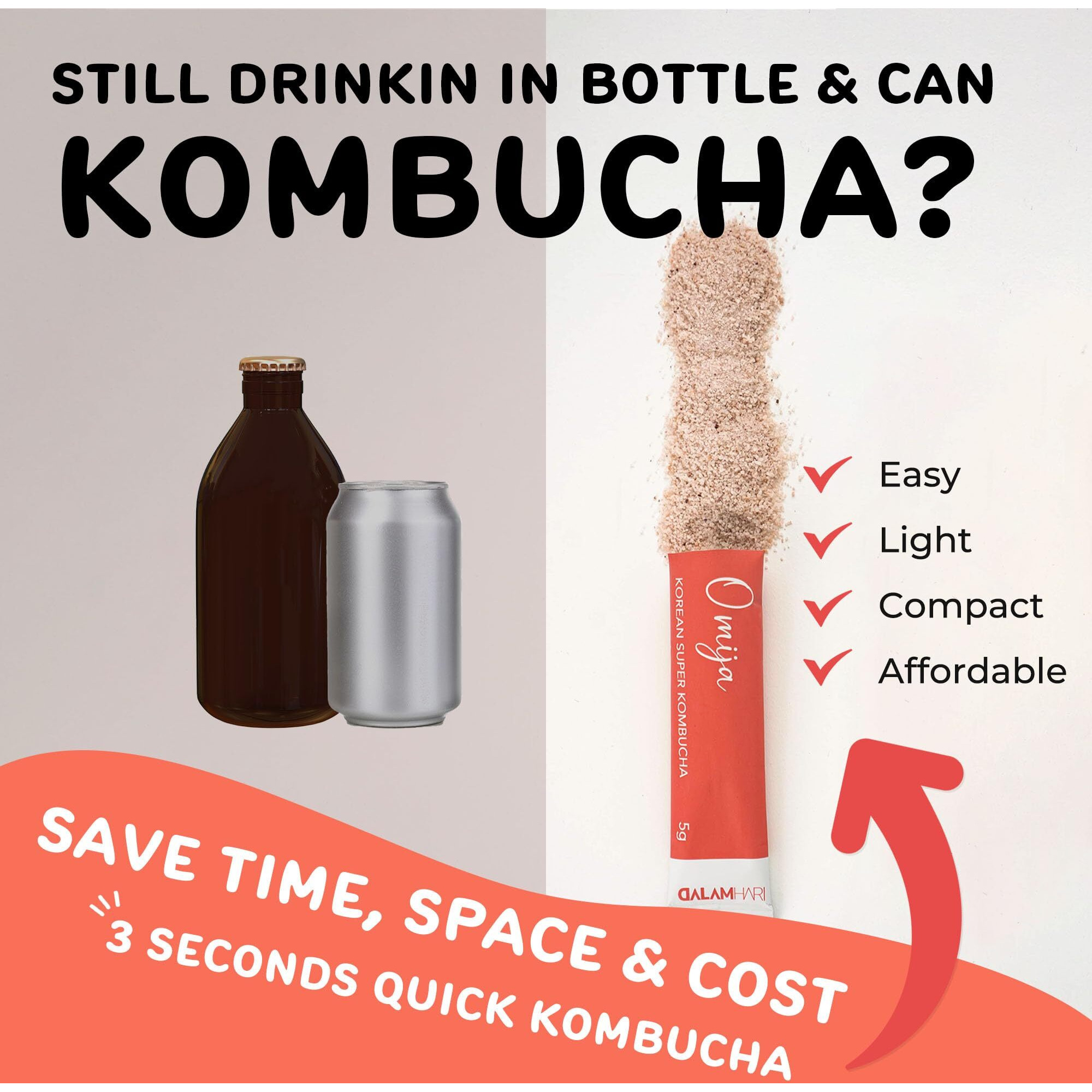 Dalamhari Kombucha Powder | Schisandra Berry Omija 20T | Kombucha Drink Probiotic Soda Urban Kombucha Synergy Scoby Kombucha Starter Kit Adaptogen Drink Health Ade Kombucha Tea Bubbly