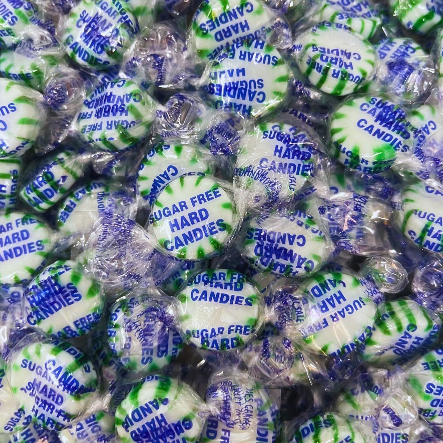 Sugar Free Spearmint Mints Hard Candy - 3 Lb Bulk Bag Individually Wrapped Keto And Diabetic Friendly Gourmet Spearmint Flavored Candies (48Oz)