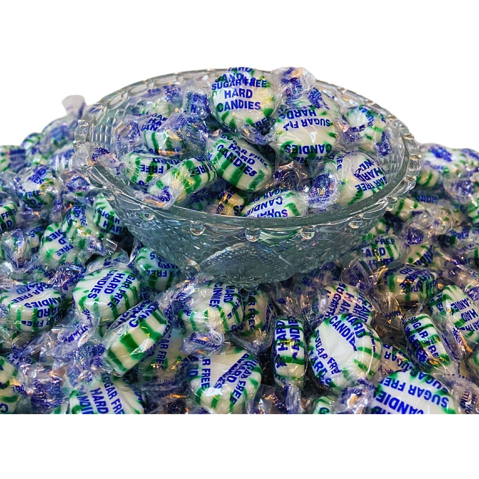Sugar Free Spearmint Mints Hard Candy - 3 Lb Bulk Bag Individually Wrapped Keto And Diabetic Friendly Gourmet Spearmint Flavored Candies (48Oz)