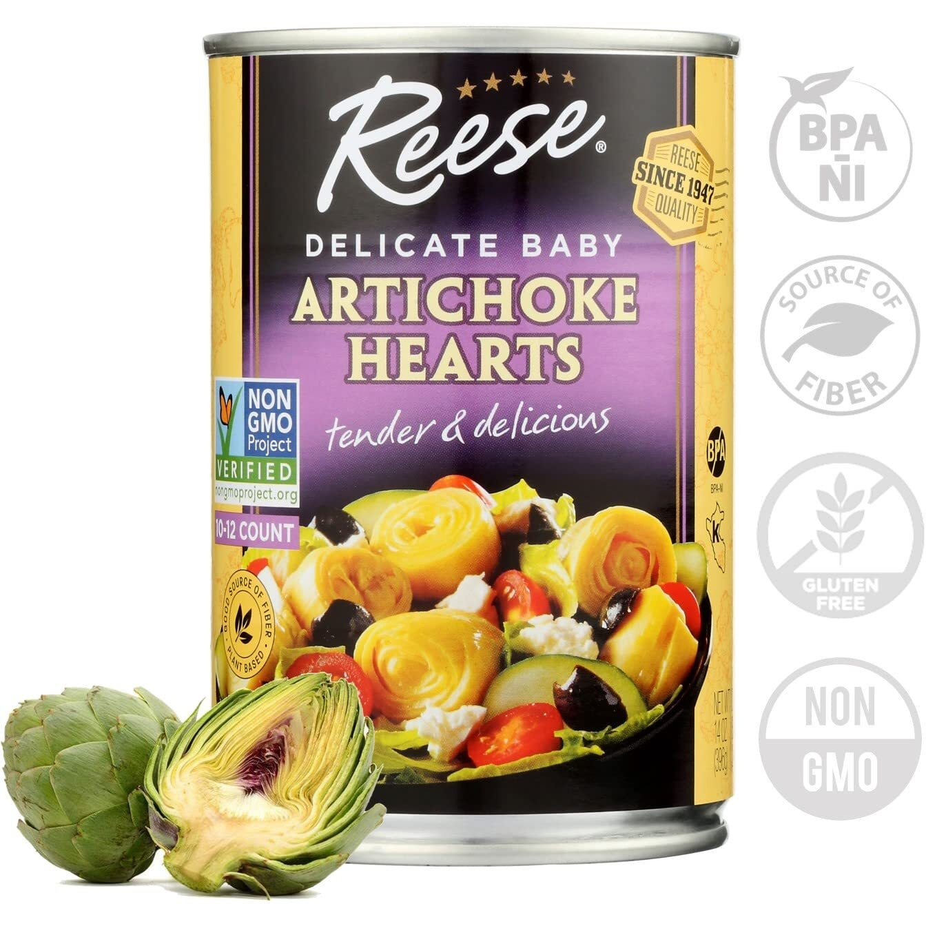 Reese Delicate Baby Artichoke Hearts, 14 Ounces (Pack Of 3)