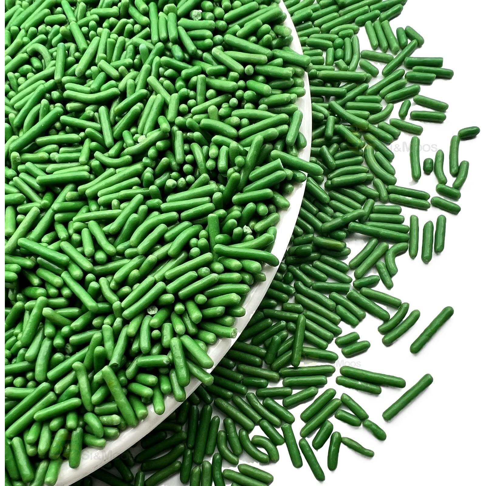 Se Si&Moos Sage Green Jimmies Sprinkles Edible Green Sprinkles Soft Jimmies Soft Sprinkles For Topping Ice Cream, Cookies, Cakes, Cupcakes, Dessert Decorating 2.75 Oz
