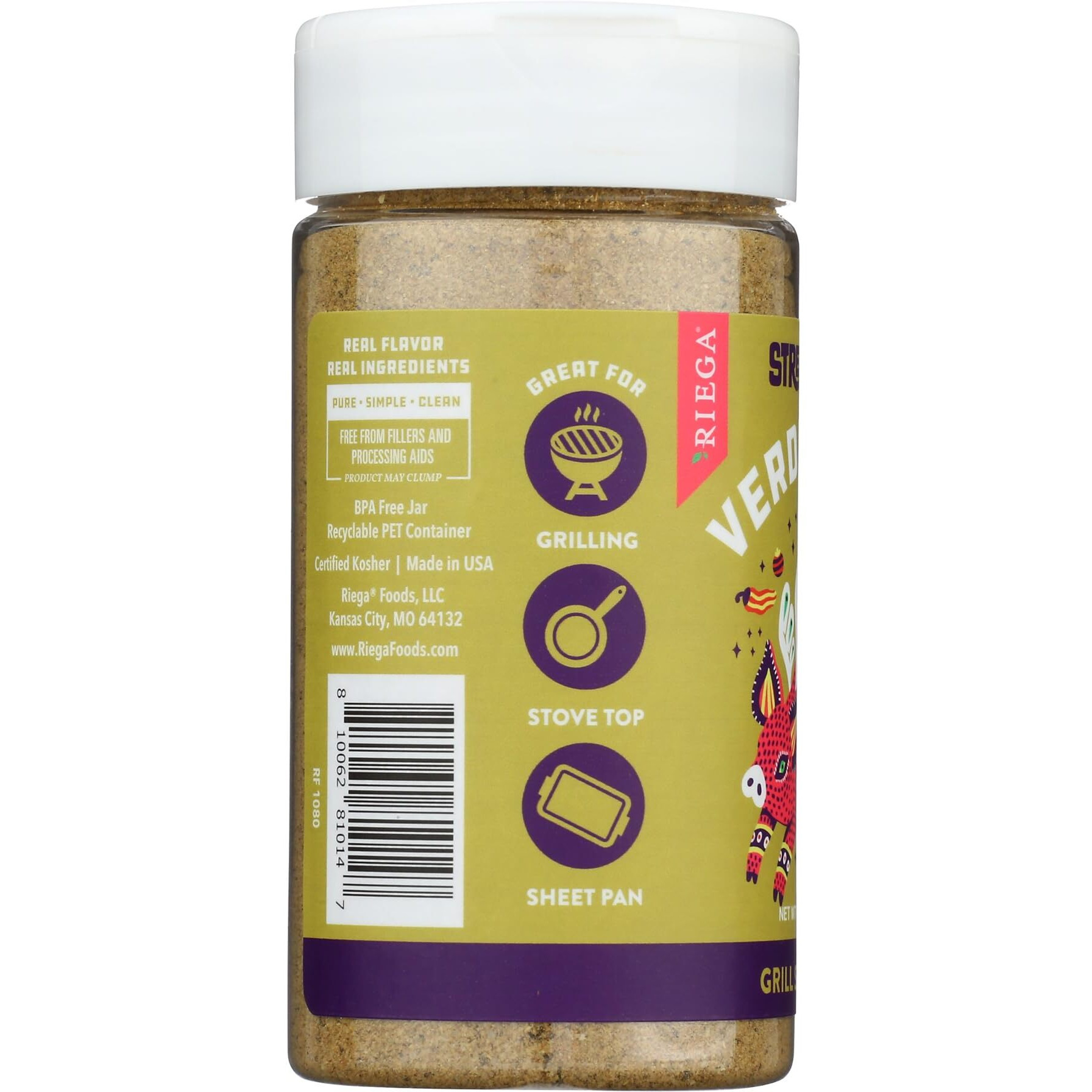 Riega Street Taco Grill Seasoning, Verde Pork, 6.85 Oz (Pack Of 1)