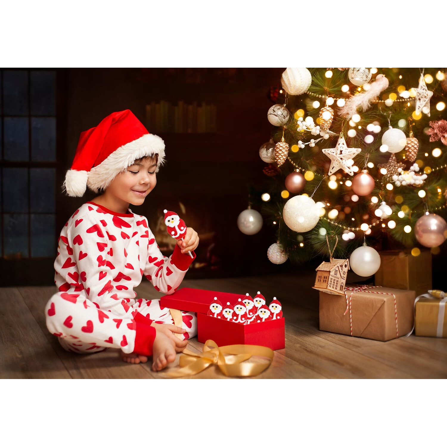 Fruidles Christmas Santa Lollipop, Santa Clause, Candy Canes Suckers, Mixed Fruit Flavor, Individually Wrapped Lollipops (12-Pac)