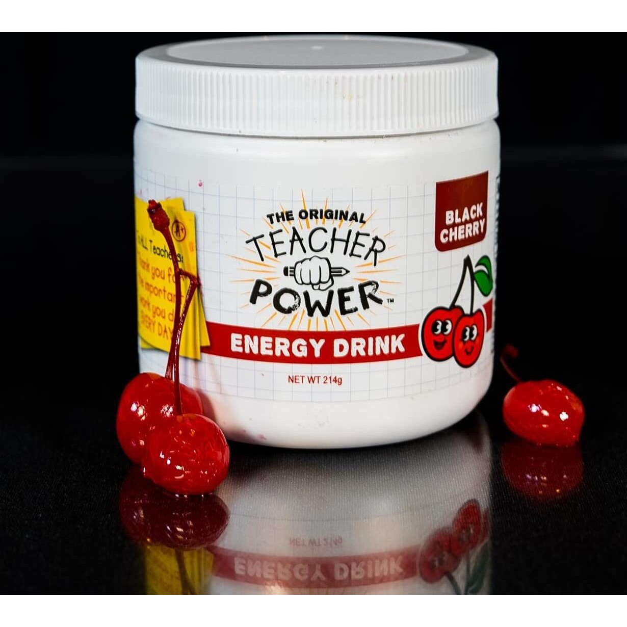 Teacher Power (The Original) In Black Cherry Sugar Free Energy Drink 70/Servings Per Jar 100Mg Caffeine With B Vitamins
