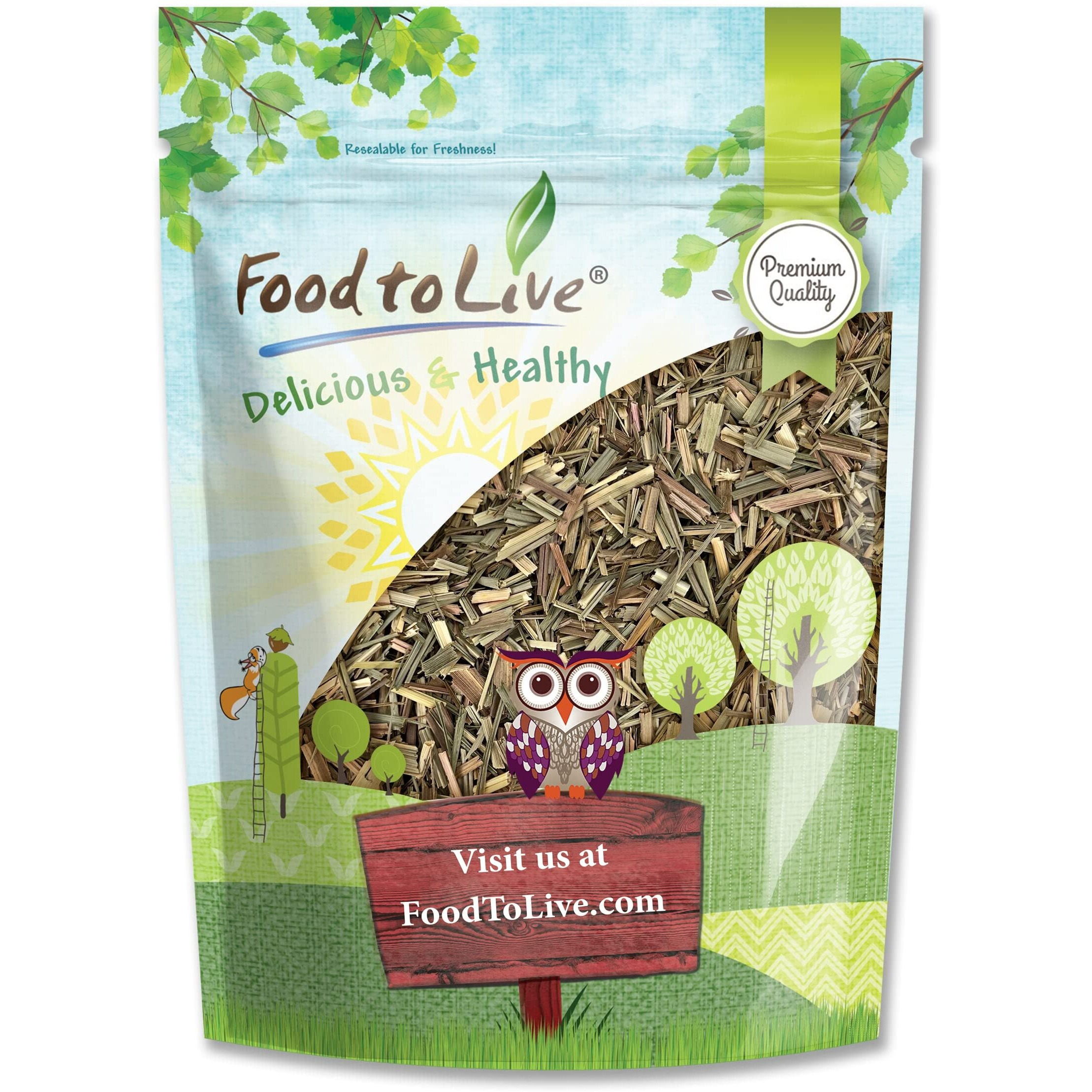 Food To Live Dried Lemongrass Leaves - Cut Lemon Grass Herb, Vegan, Bulk. Lemony Flavor And Aroma. Rich In Vitamin C. Essential Ingredient For Thai, Indian, Indonesian Dishes. Perfect For Herbal Tea
