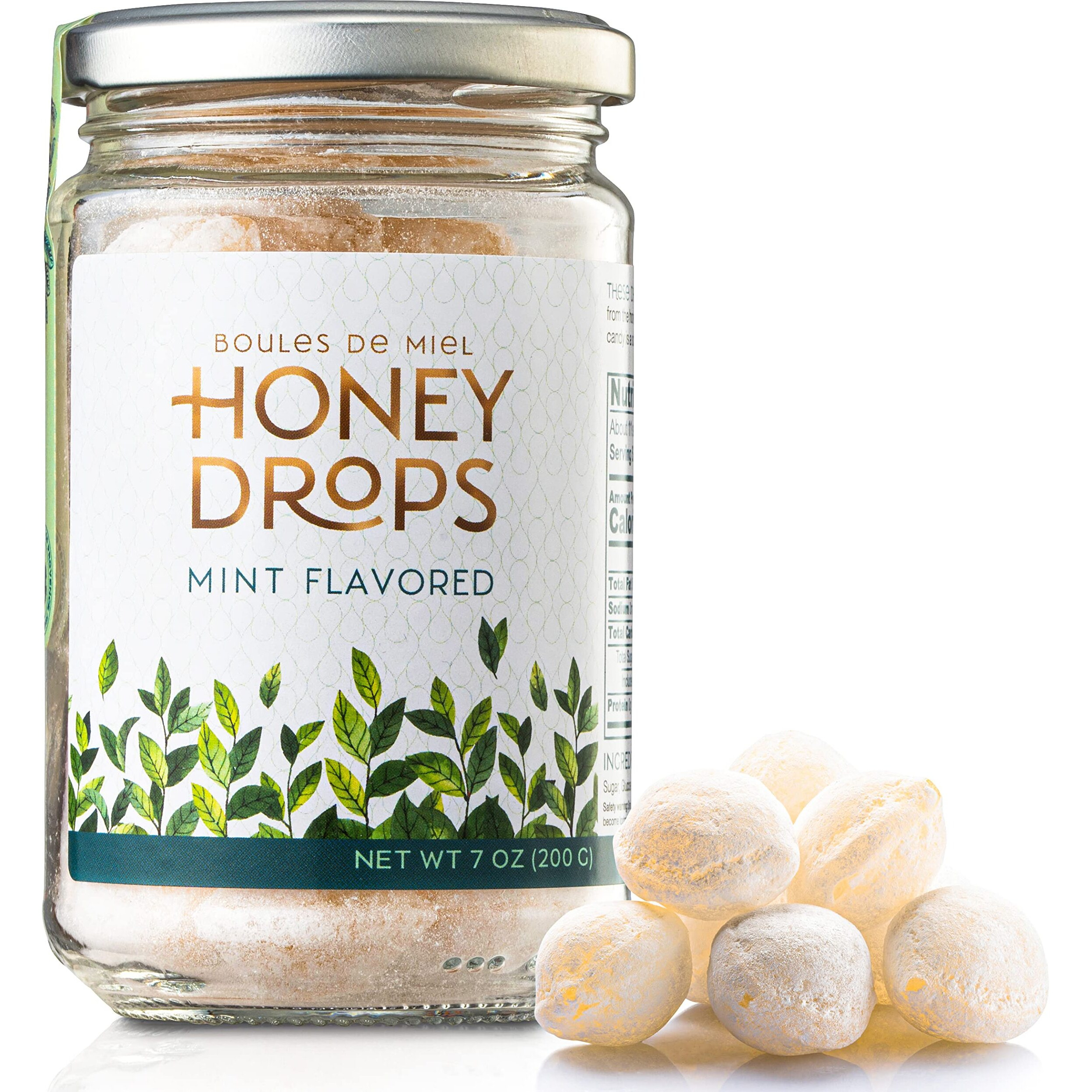 Gourmanity Honey Drops Mint Candy, Cooling Mint Flavored Liquid Honey, Soothes Your Palate, Ideal Hostess Or Holiday Gift, Made In Provence, France, 7Oz