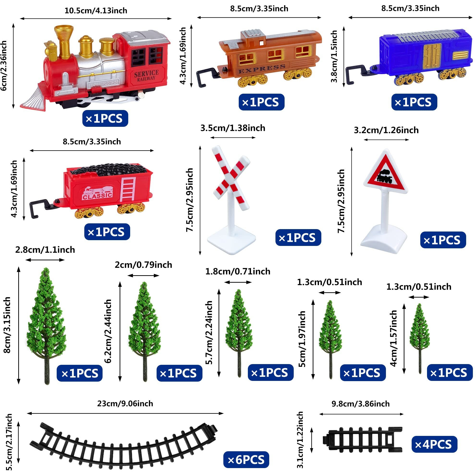 21Pcs Train Cake Decorations Train Cake Toppers Train Birthday Party Supplies Mini Train Toys Train Track Traffic For Birthday Railway Steam Train Theme Party Decorations