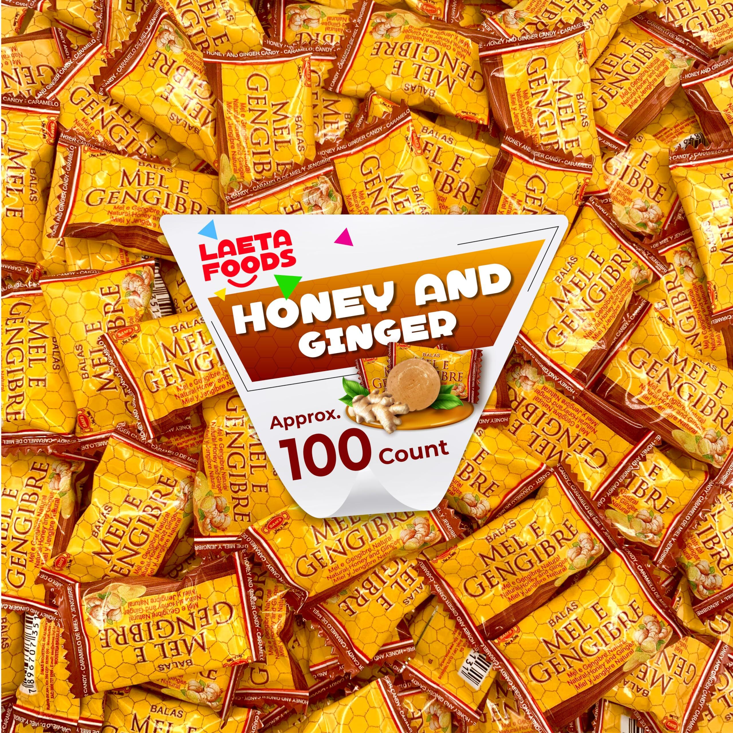 Honey And Ginger Hard Candy, Individually Wrapped (1 Pound Bag - Approx. 100 Count)