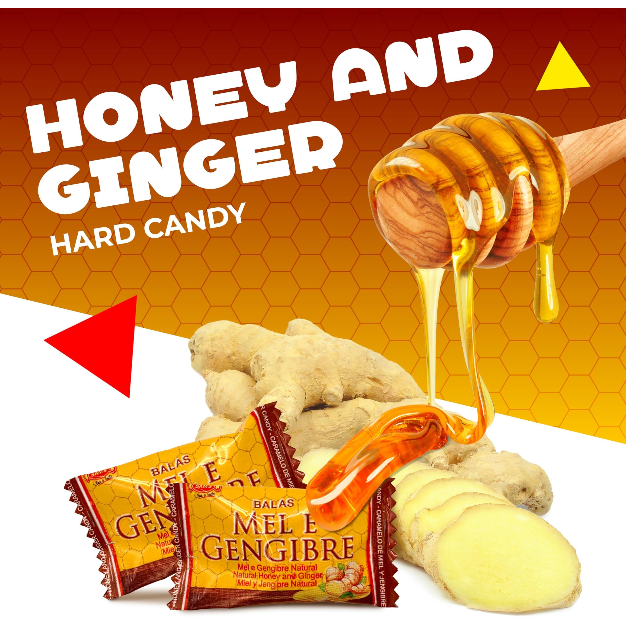 Honey And Ginger Hard Candy, Individually Wrapped (1 Pound Bag - Approx. 100 Count)