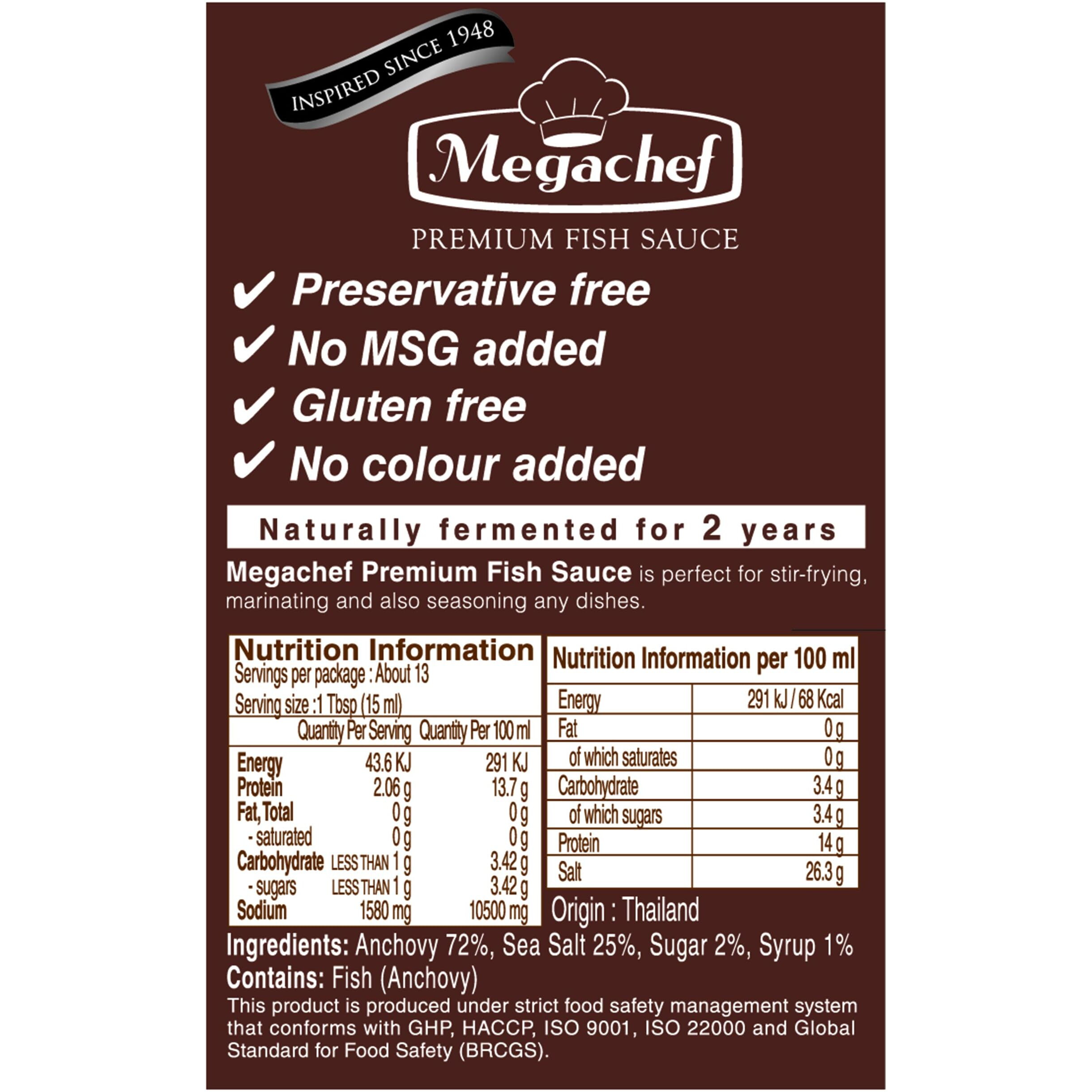 Megachef Thai Fish Sauce 200 Ml (Premium Thai Fish Sauce)