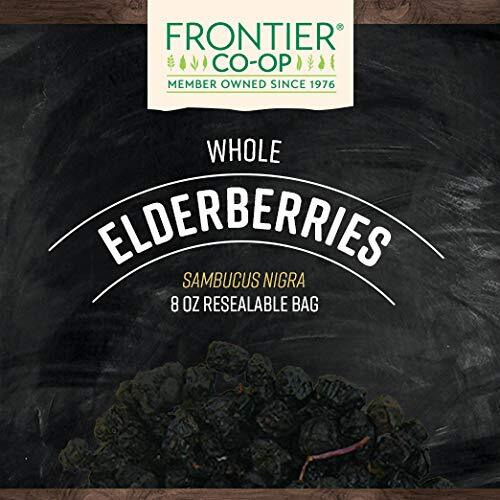 Frontier Co-Op Dried Elderberries, 8Oz Bag, European Whole, Kosher, Non-Gmo | Elderberry Dried Fruit For Immune Support, Powder, Tea, Syrup, Gummies