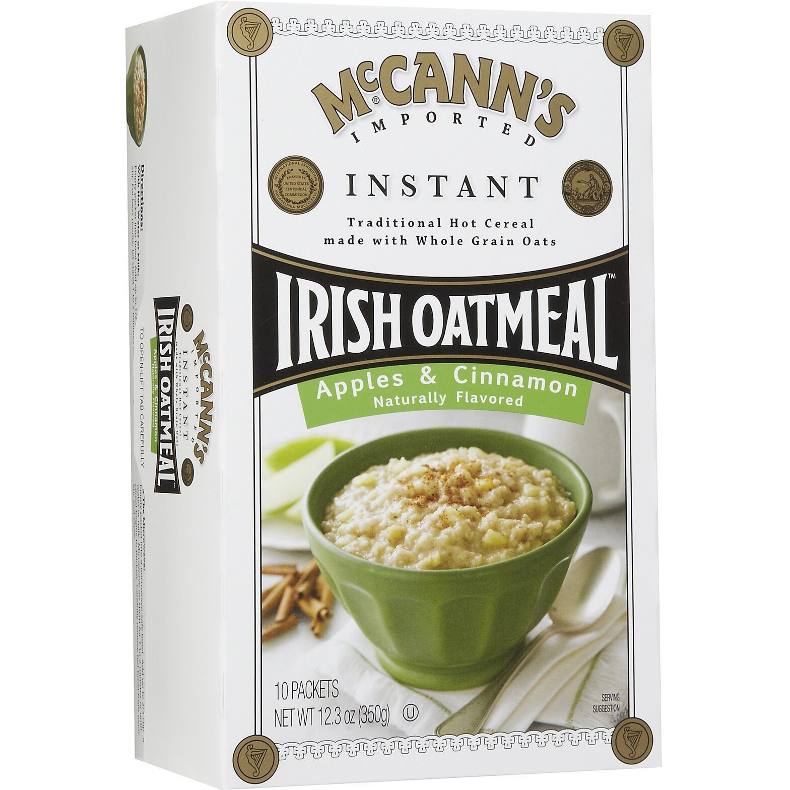 Mccann's Instant Irish Oatmeal - Apple Cinnamon - 12.3 Oz - 10 Ct