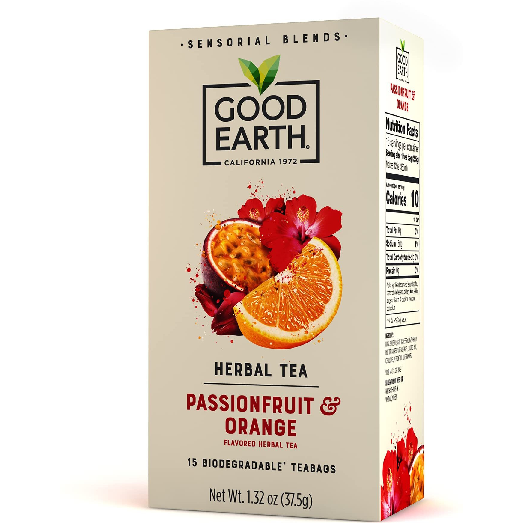 Good Earth Sensorials Passionfruit & Orange Herbal Tea 15 Ct Box