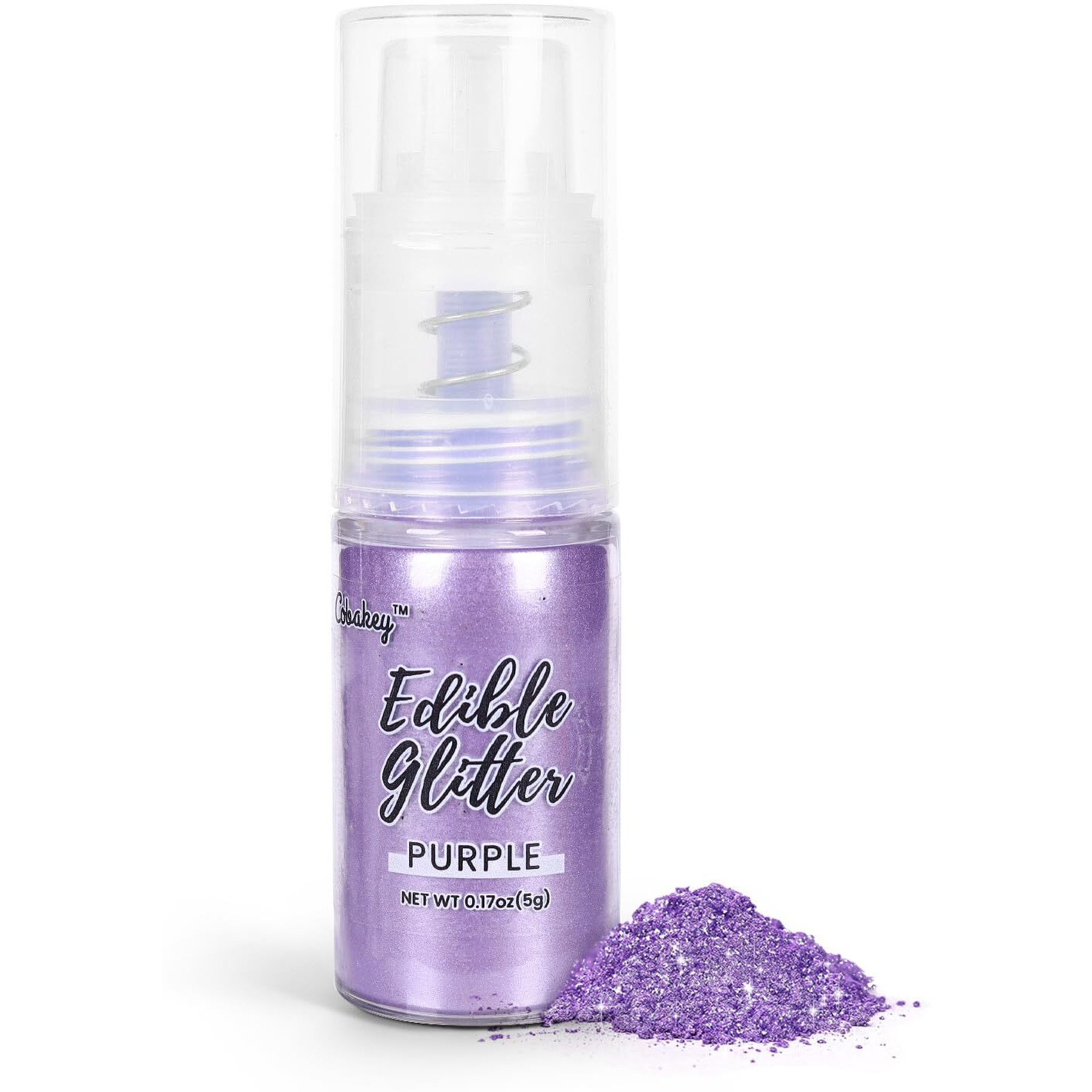 Lavender Purple Edible Glitter Spray, 5G Edible Glitter For Cocktails, Cobakey Luster Dust Edible For Cake Decorating, Drinks, Baking, Chocolate, Strawberrie