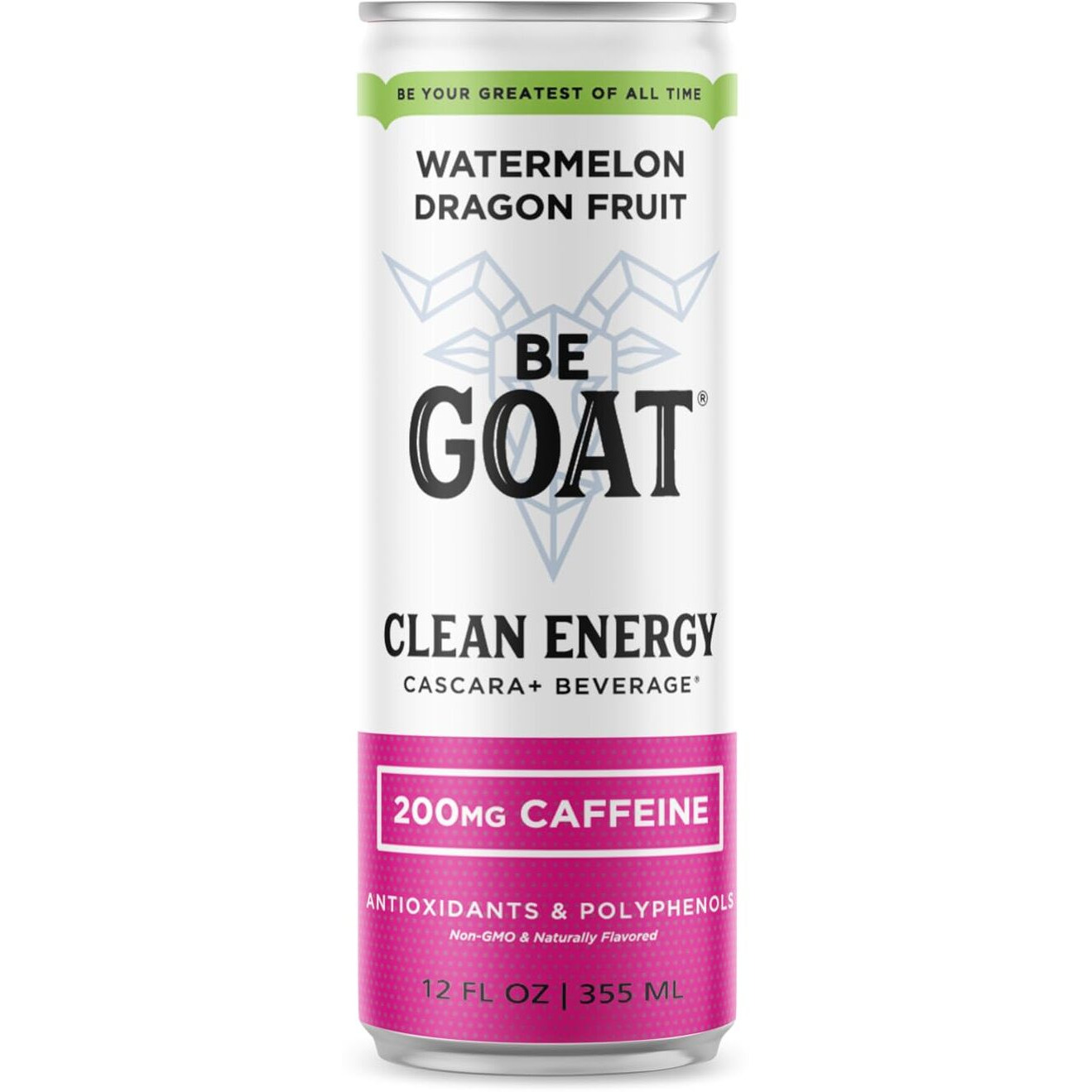 Begoat Watermelon Dragonfruit Clean Energy Drink | 200 Mg Caffeine, Non Gmo, 6 Ingredients, 35 Calories, Antioxidants, Vegan, Gluten-Free 12 Fl Oz (Pack Of 12)
