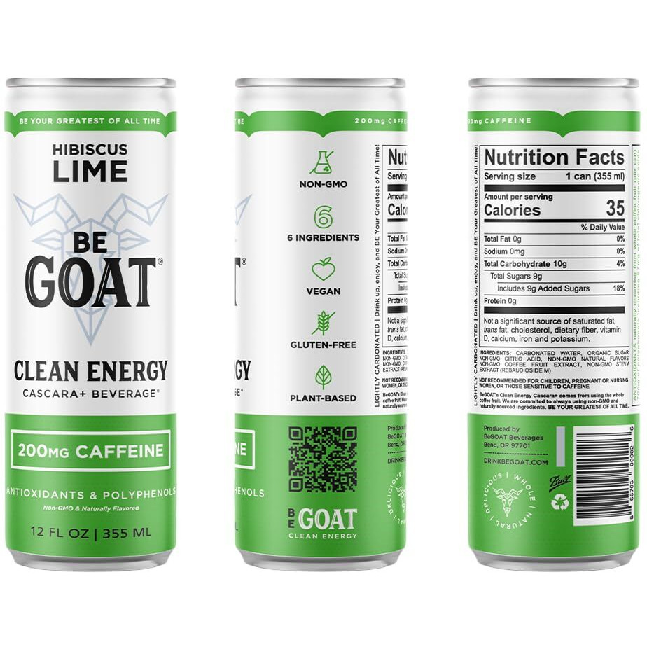 Begoat Clean Energy Drink Og Variety Pack | 200 Mg Caffeine, Non Gmo, 6 Ingredients, 35 Calories, Antioxidants, Vegan, Gluten-Free 12 Fl Oz (Pack Of 12)