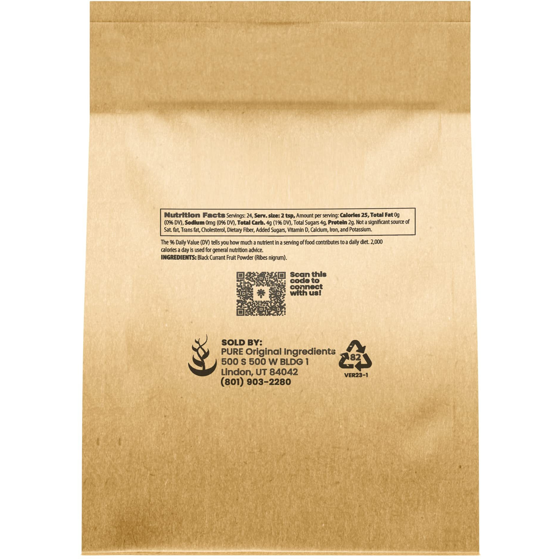 Pure Original Ingredients Black Currant Powder (8 Oz) Smoothies & Shakes, Naturally Delicious, Tart & Earthy Taste